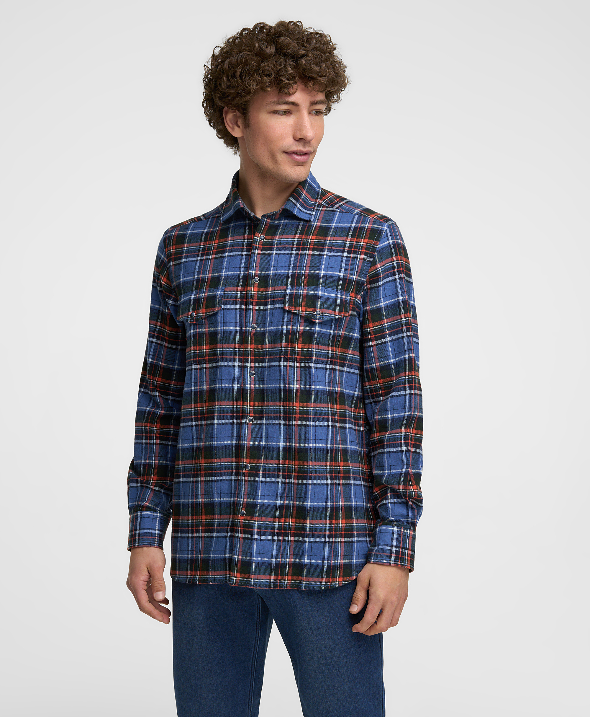 Рубашка фланелевая, прямой силуэт