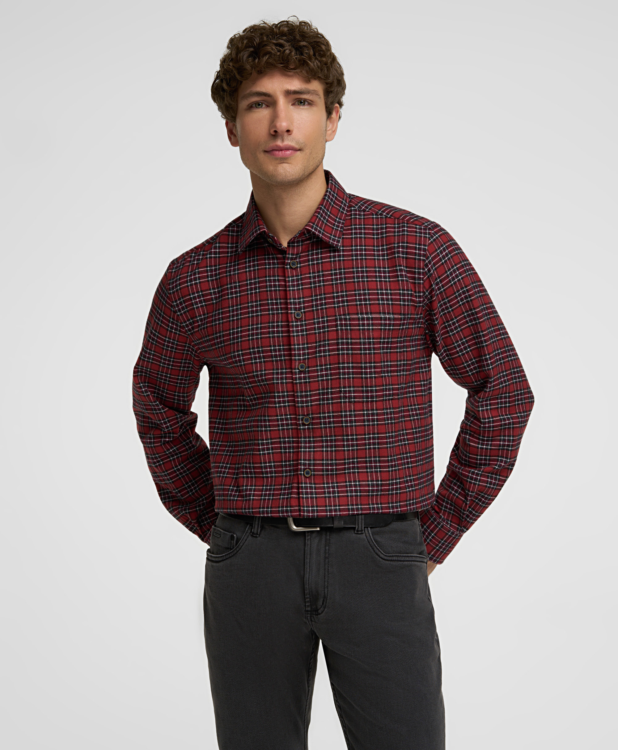 Рубашка фланелевая, прямой силуэт