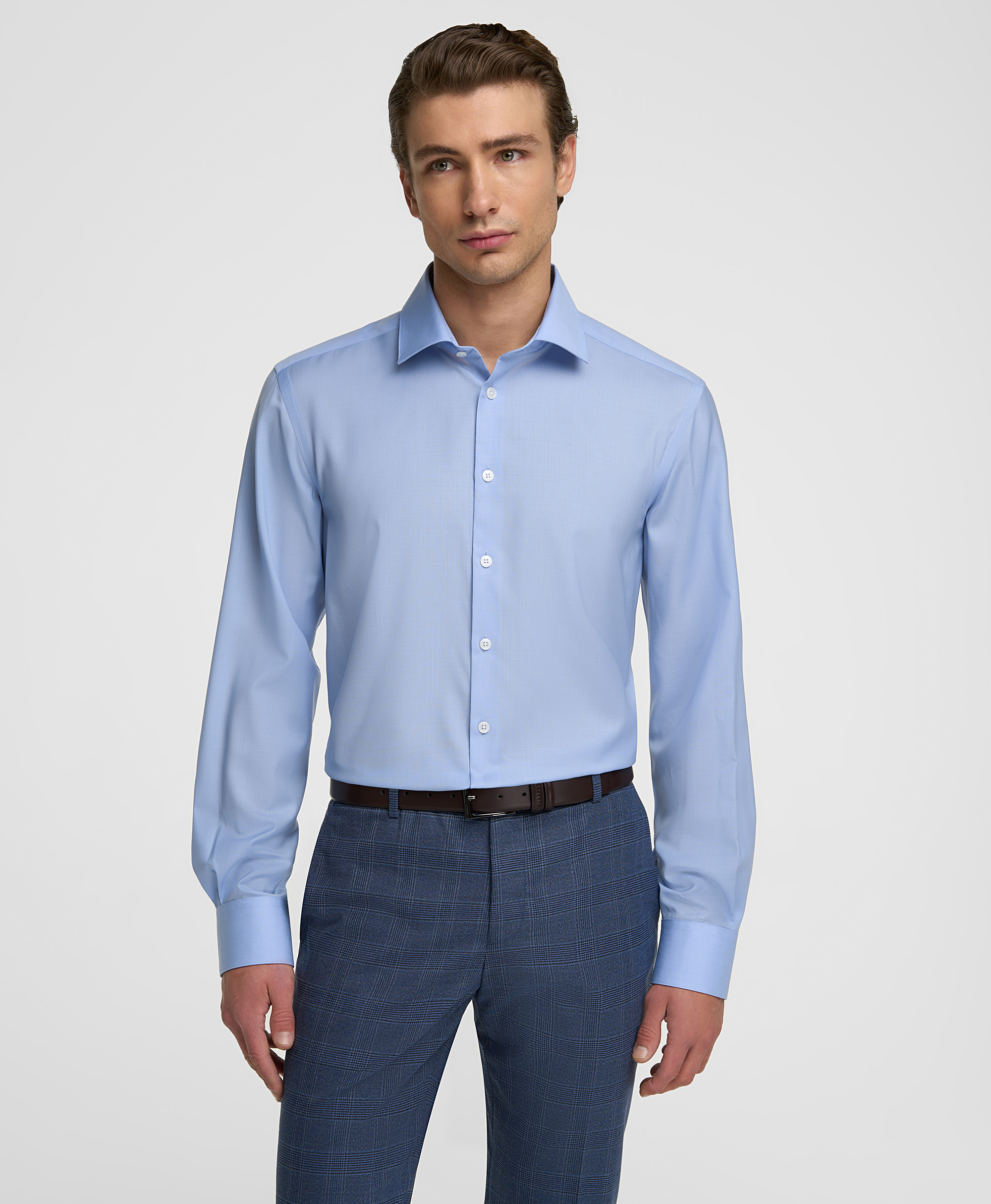 Рубашка шерстяная, прямой силуэт