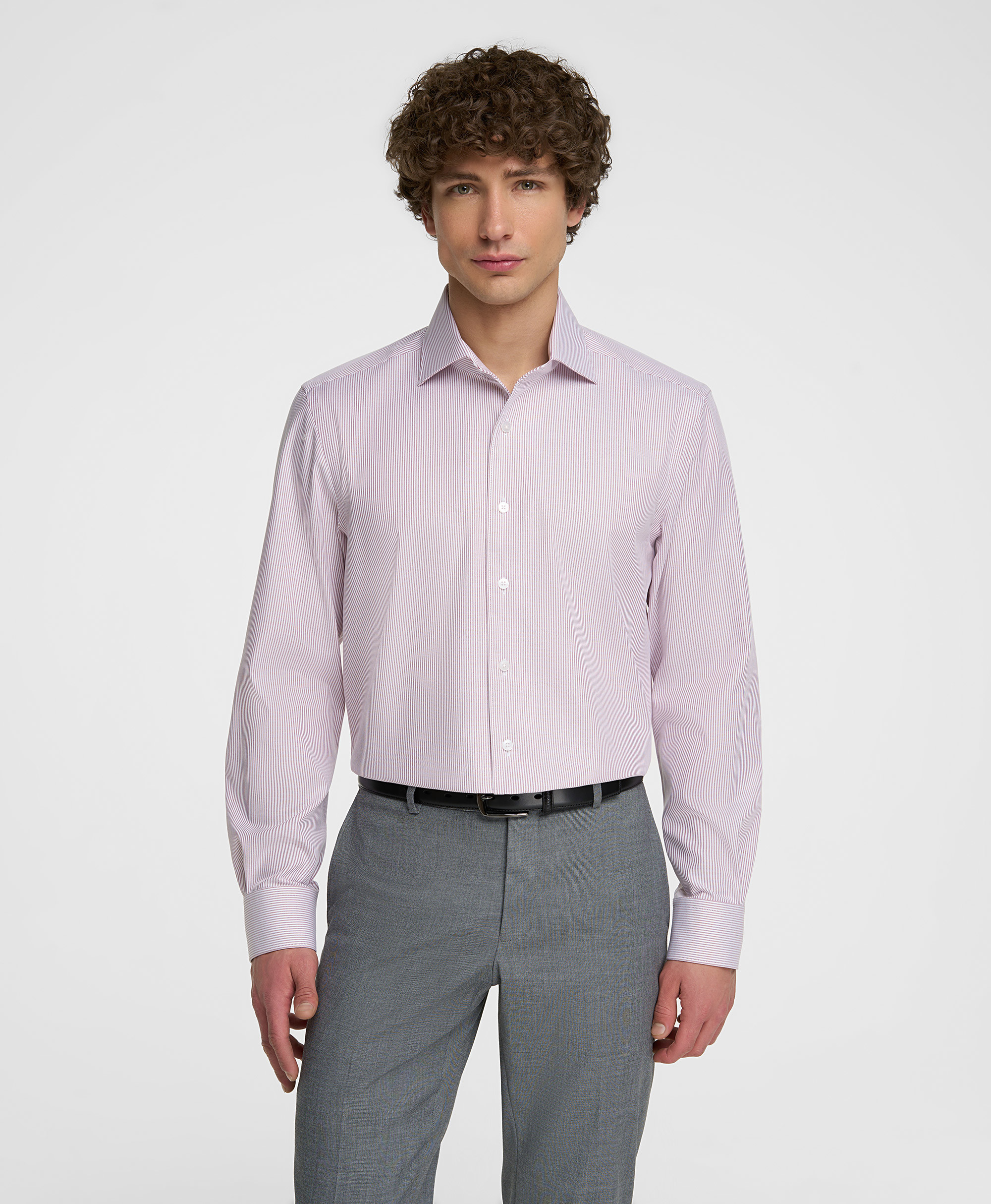 Рубашка из ткани стрейч, прямой силуэт