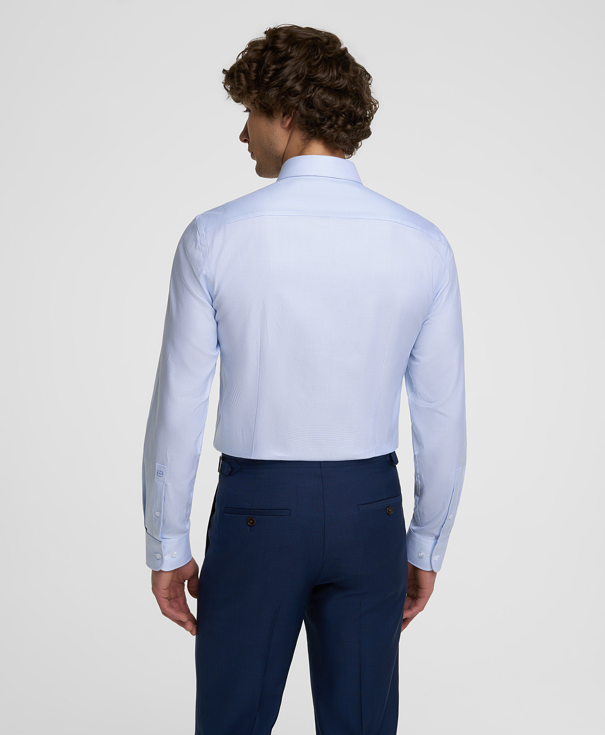 Рубашка хлопковая из ткани стрейч, полуприлегающий силуэт