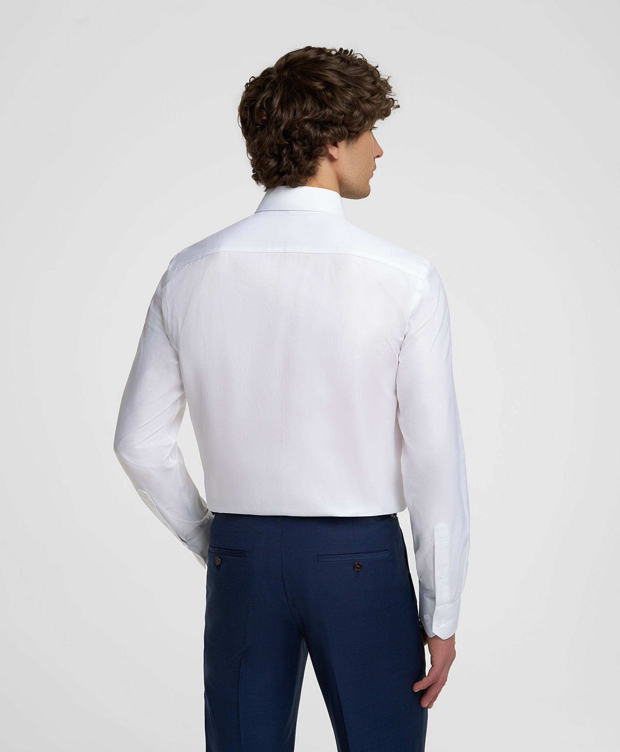 Рубашка хлопковая, не требует утюжки, прямой силуэт