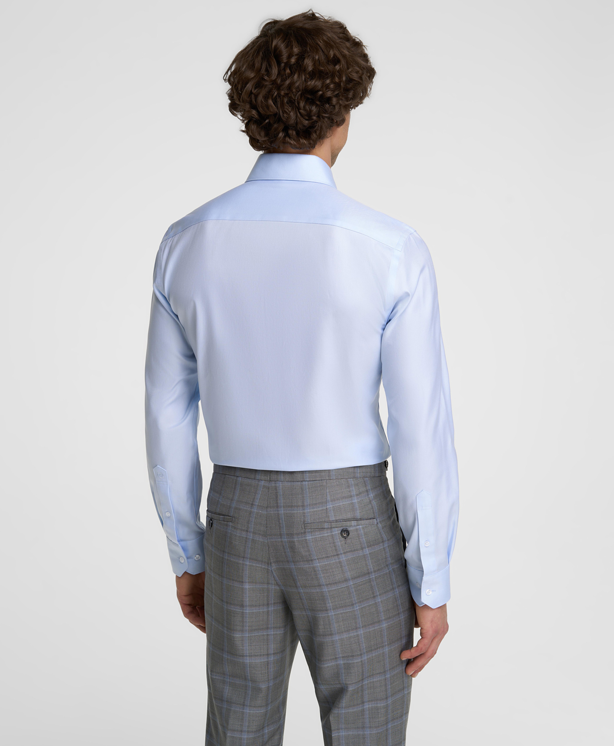 Рубашка хлопковая, не требует утюжки, прямой силуэт