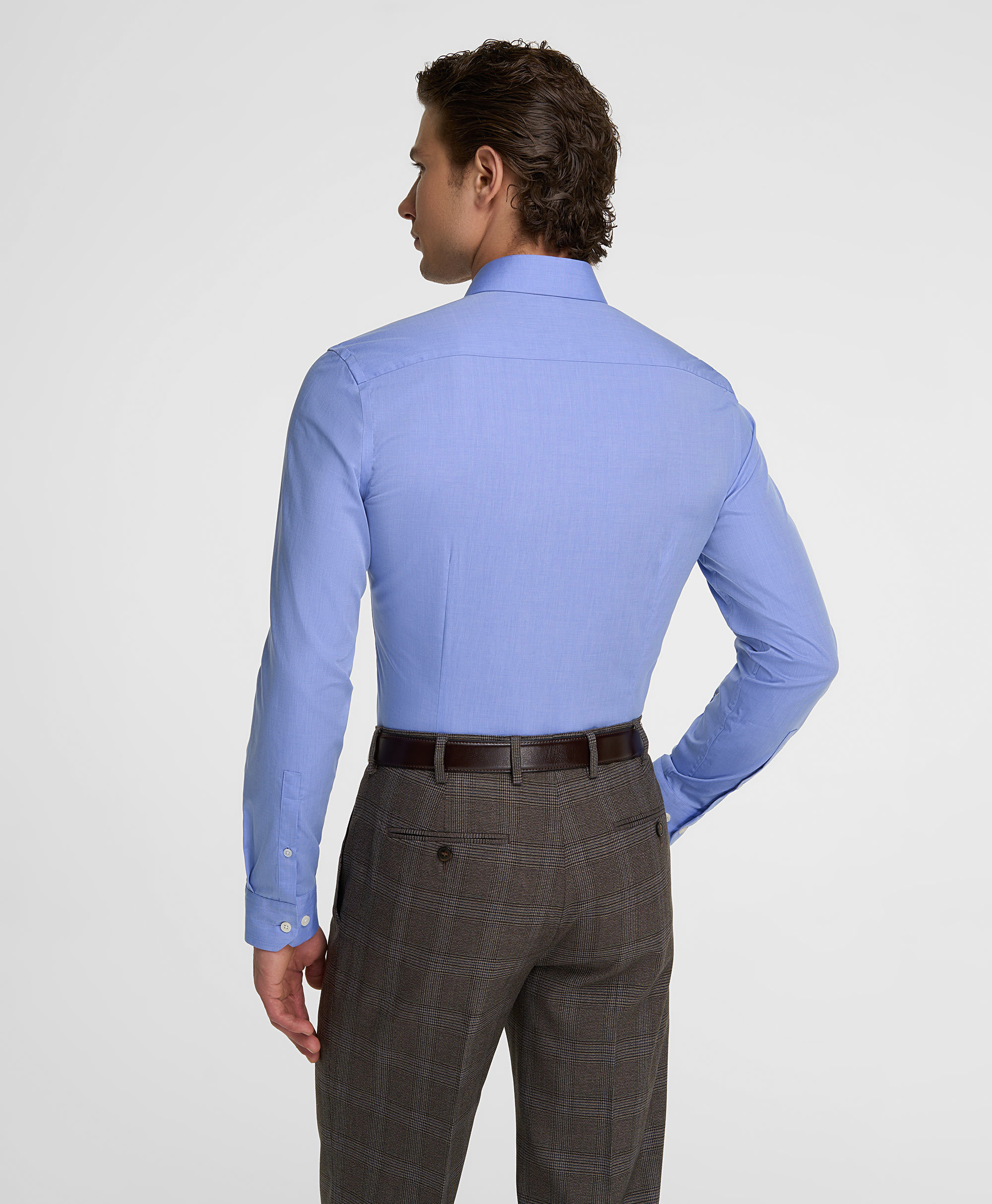 Рубашка хлопковая, прилегающий силуэт