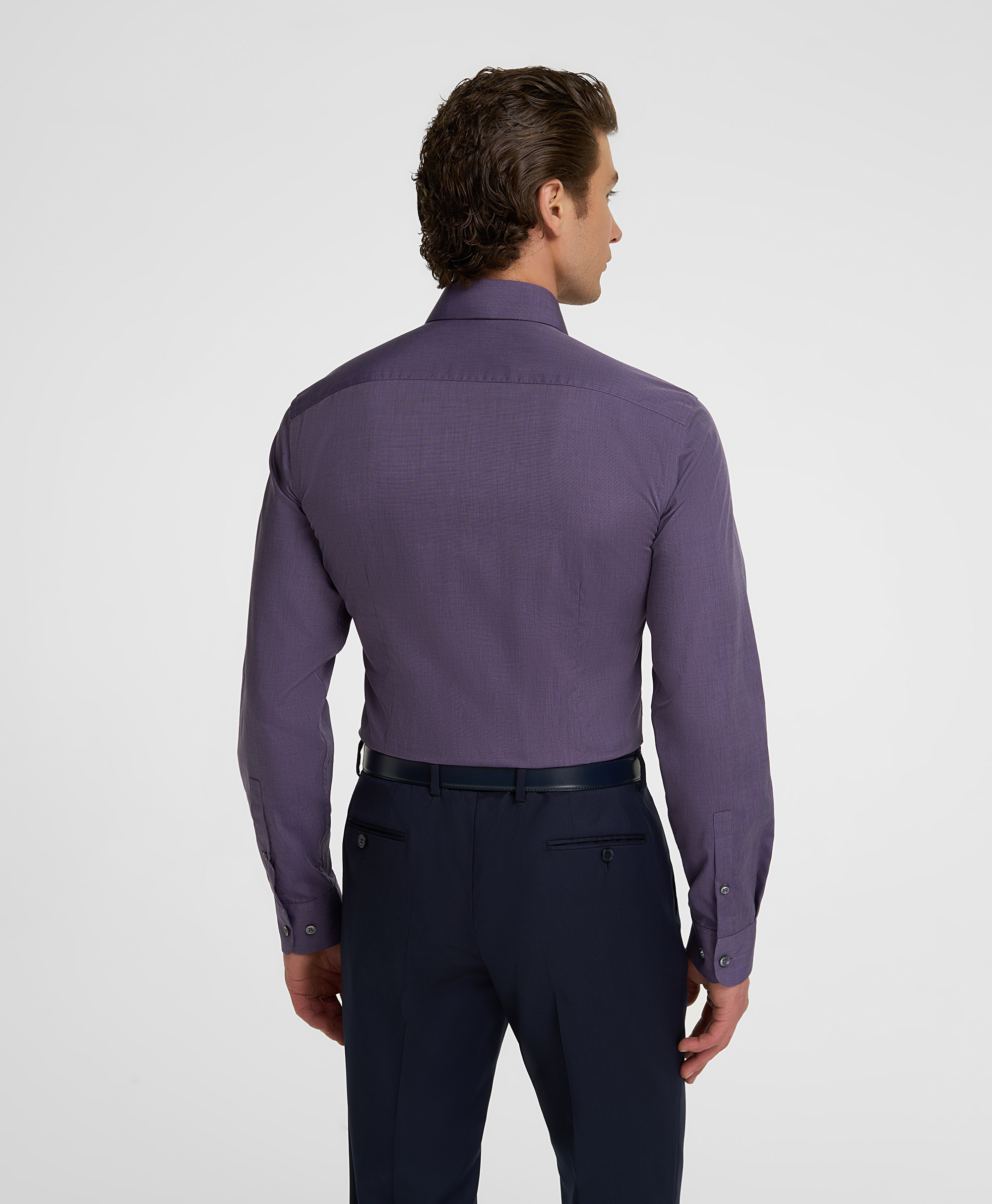 Рубашка хлопковая, полуприлегающий силуэт