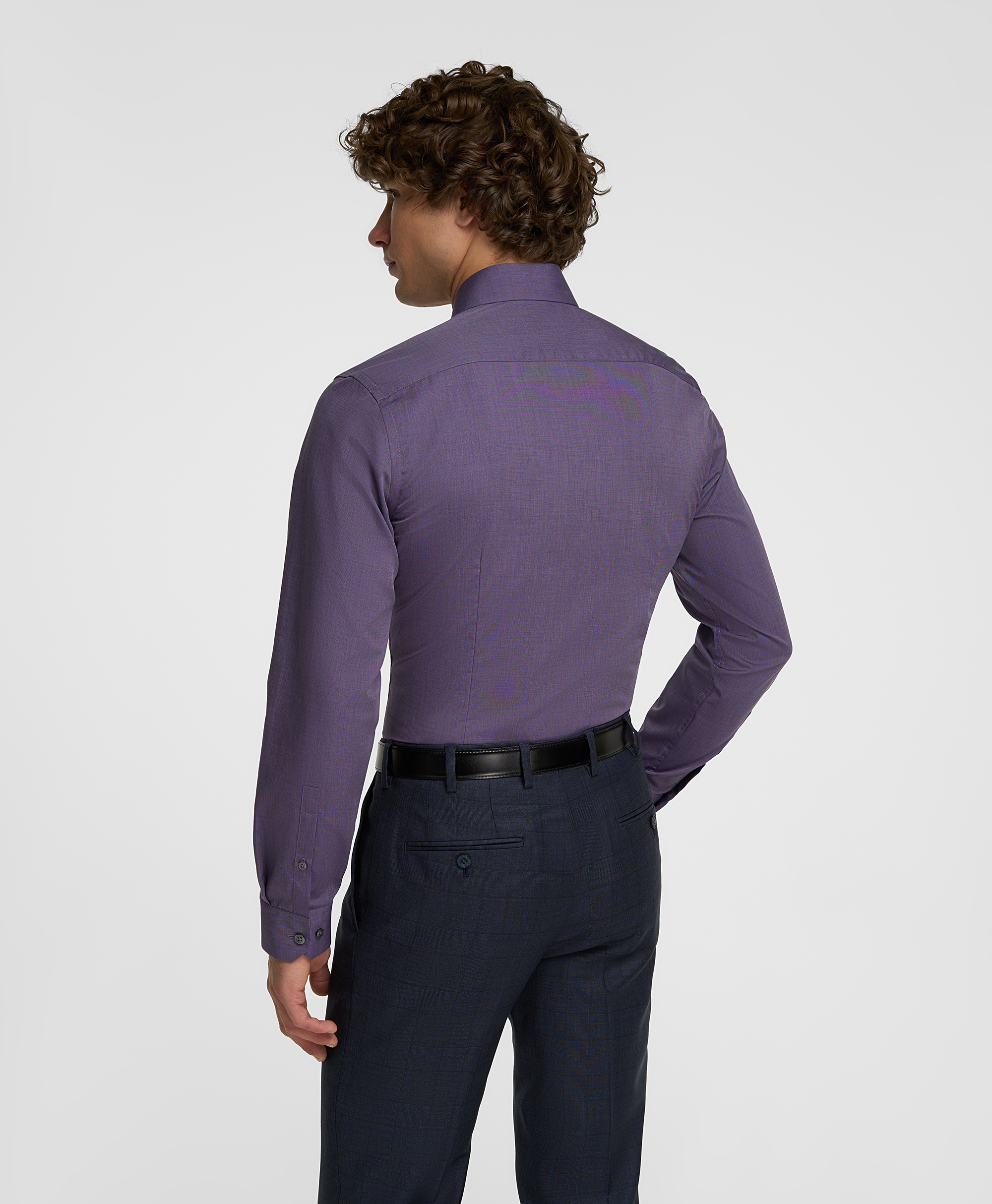 Рубашка хлопковая, прилегающий силуэт