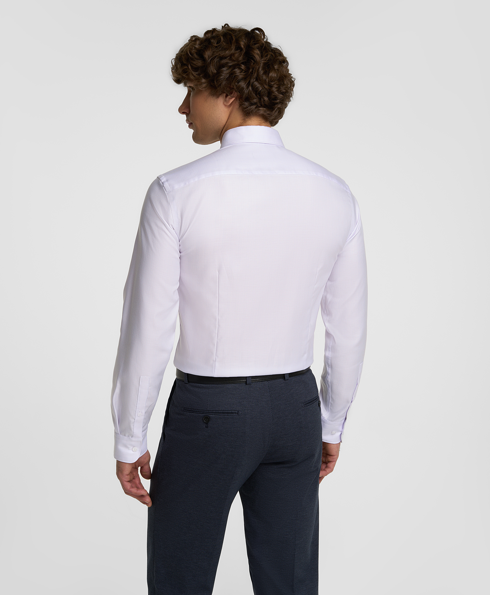 Рубашка хлопковая, не требует утюжки, полуприлегающий силуэт