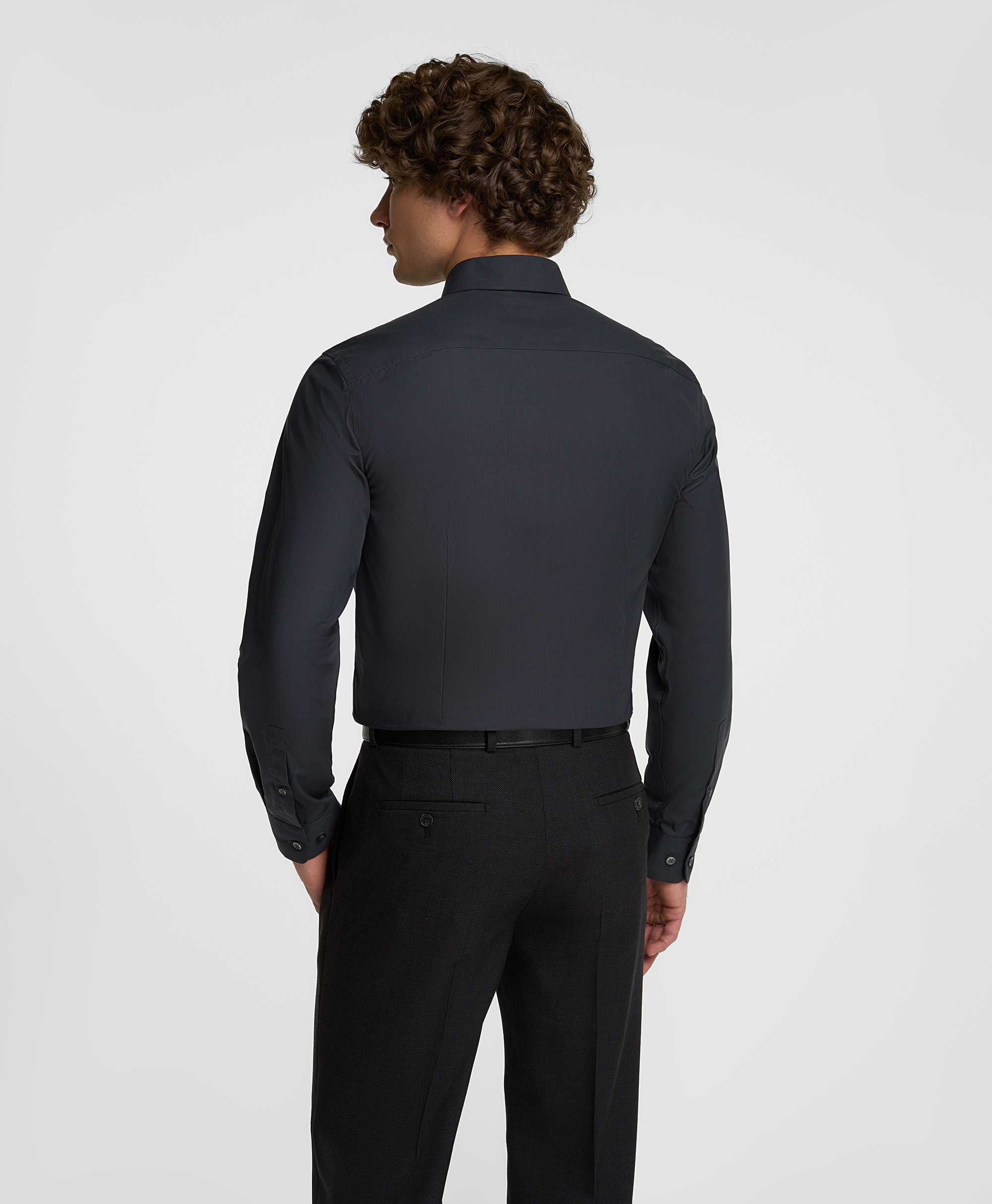 Рубашка хлопковая, полуприлегающий силуэт