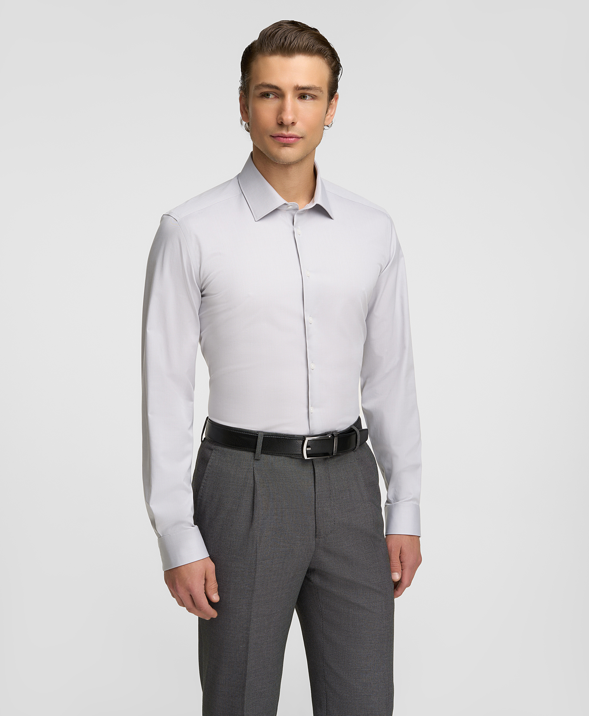 Рубашка из ткани стрейч, прилегающий силуэт