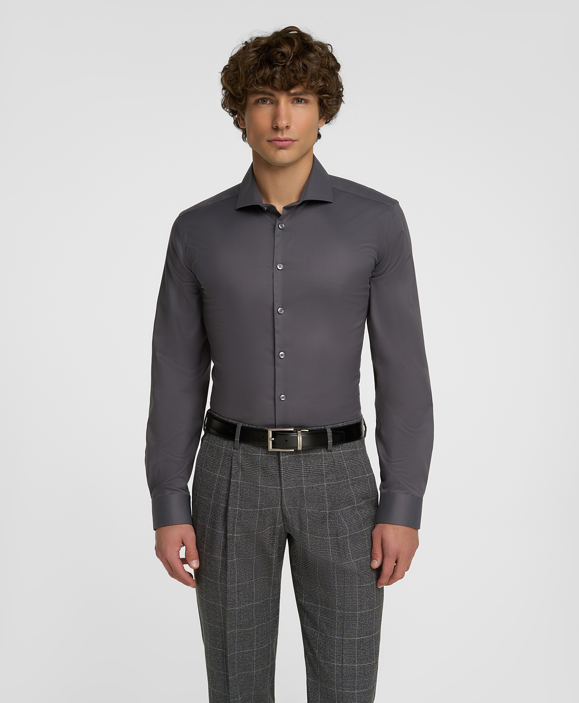 Рубашка из ткани стрейч, прилегающий силуэт