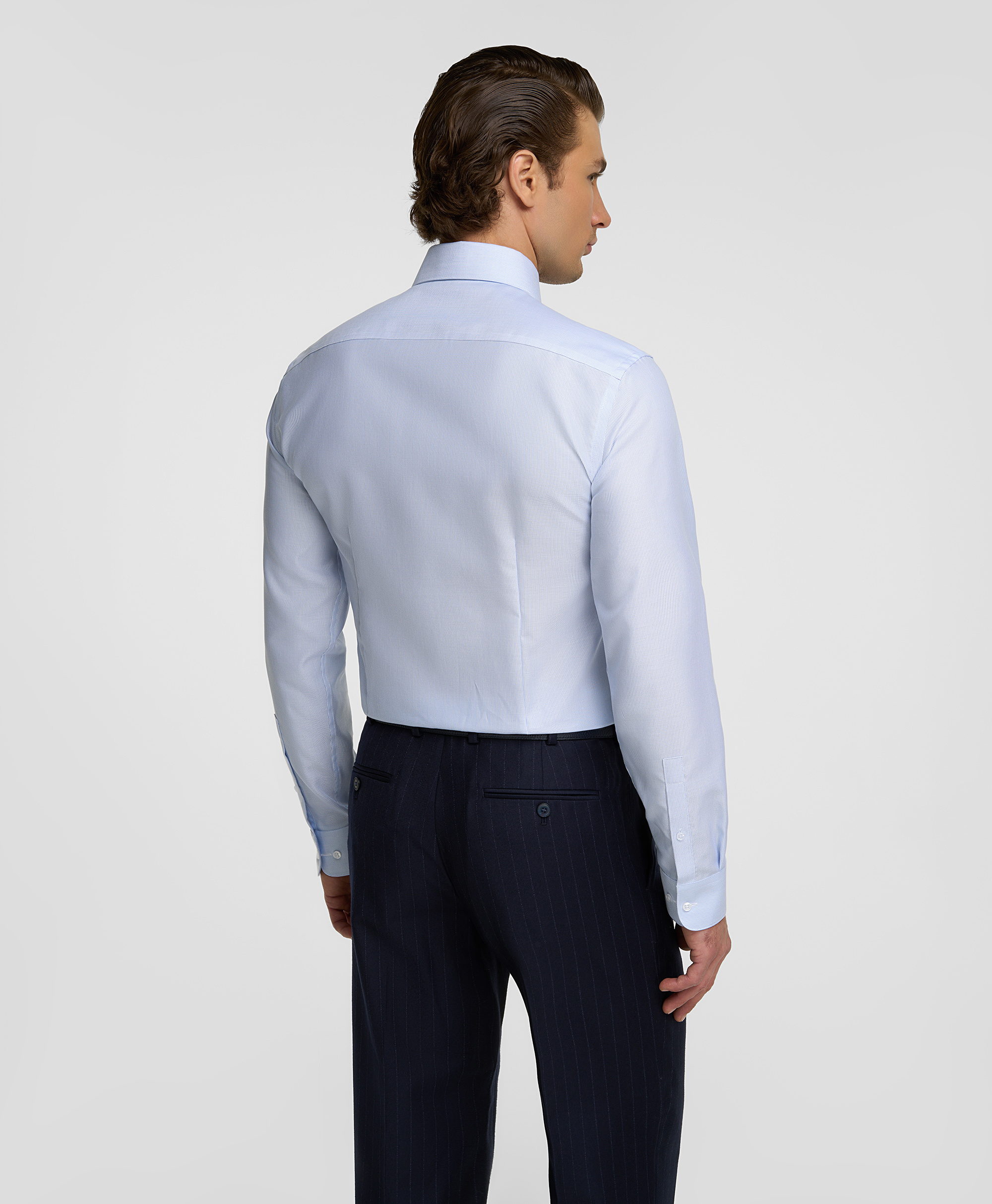 Рубашка хлопковая, не требует утюжки, полуприлегающий силуэт