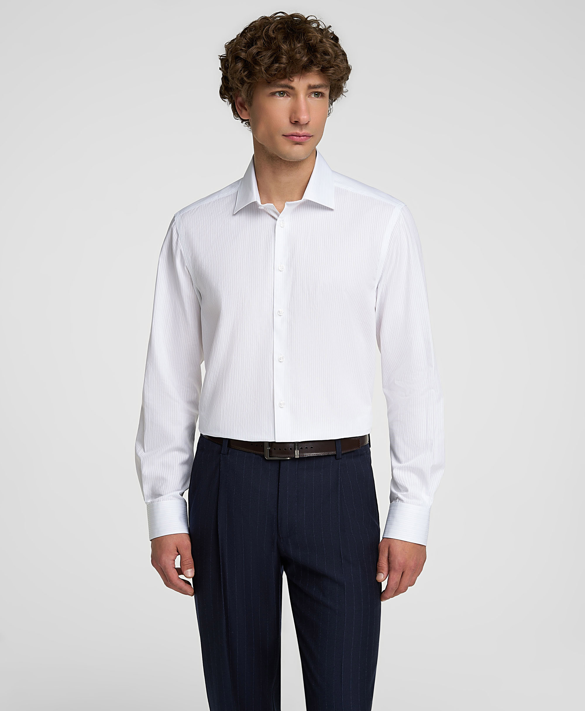 Рубашка хлопковая, прямой силуэт