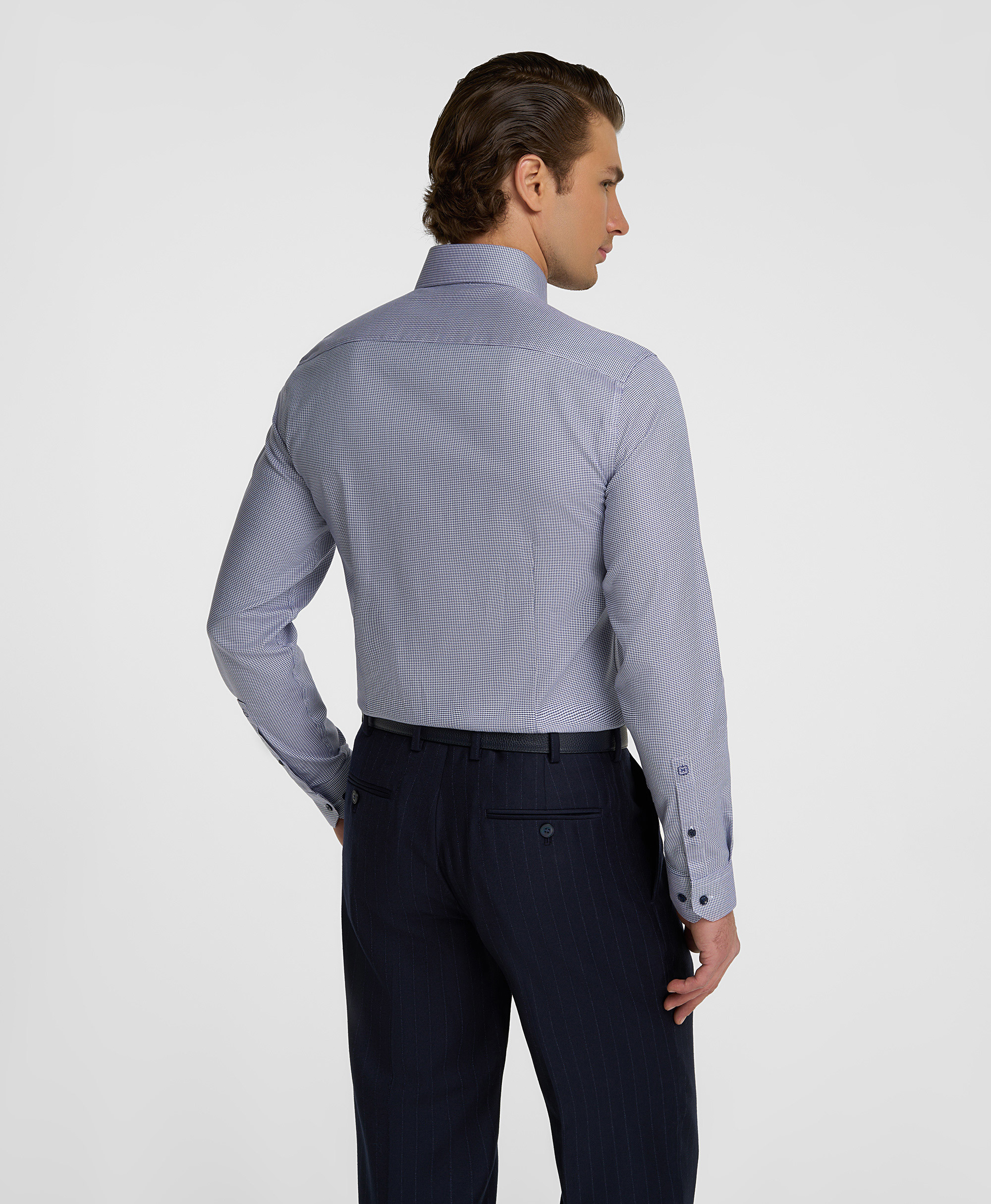 Рубашка хлопковая, прилегающий силуэт