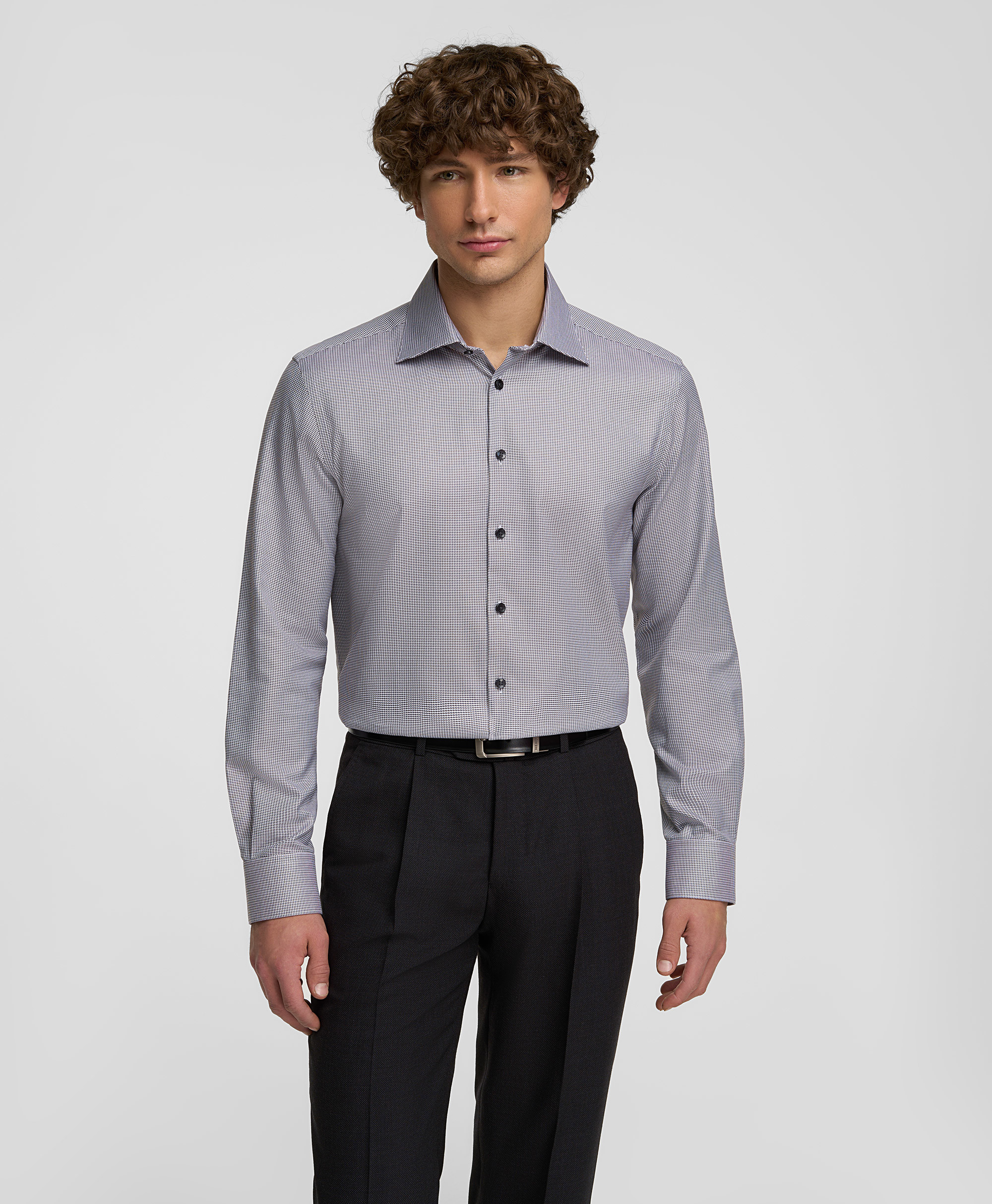 Рубашка хлопковая, прямой силуэт