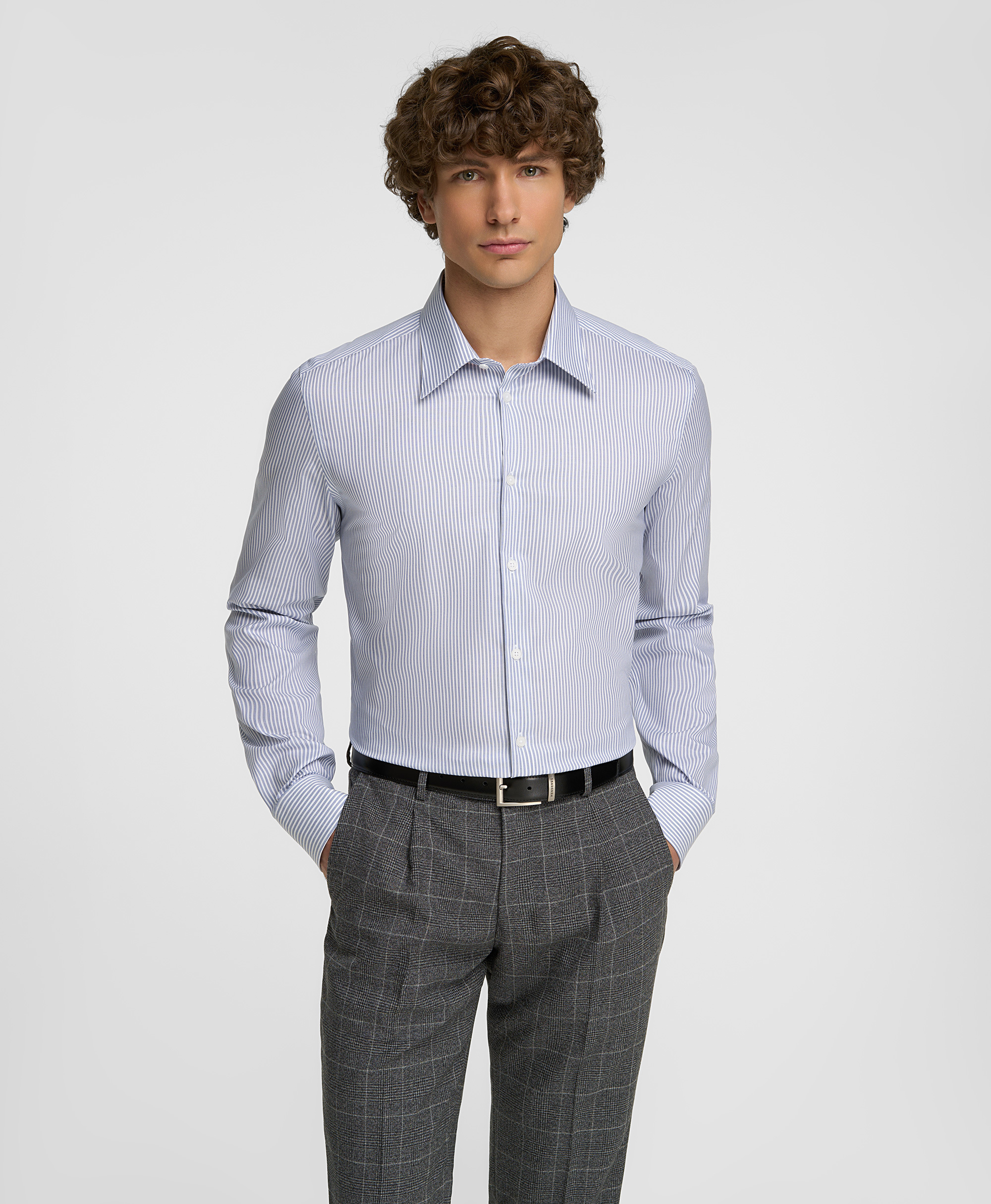 Рубашка из ткани стрейч, полуприлегающий силуэт