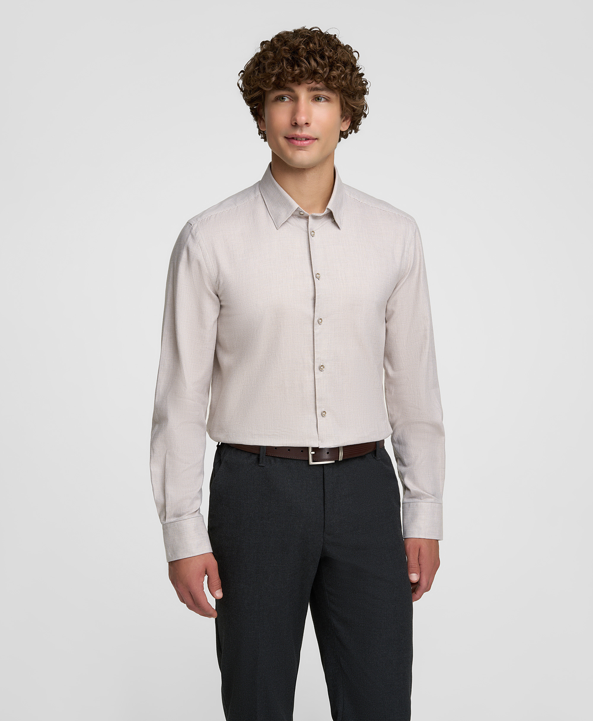 Рубашка фланелевая, прямой силуэт