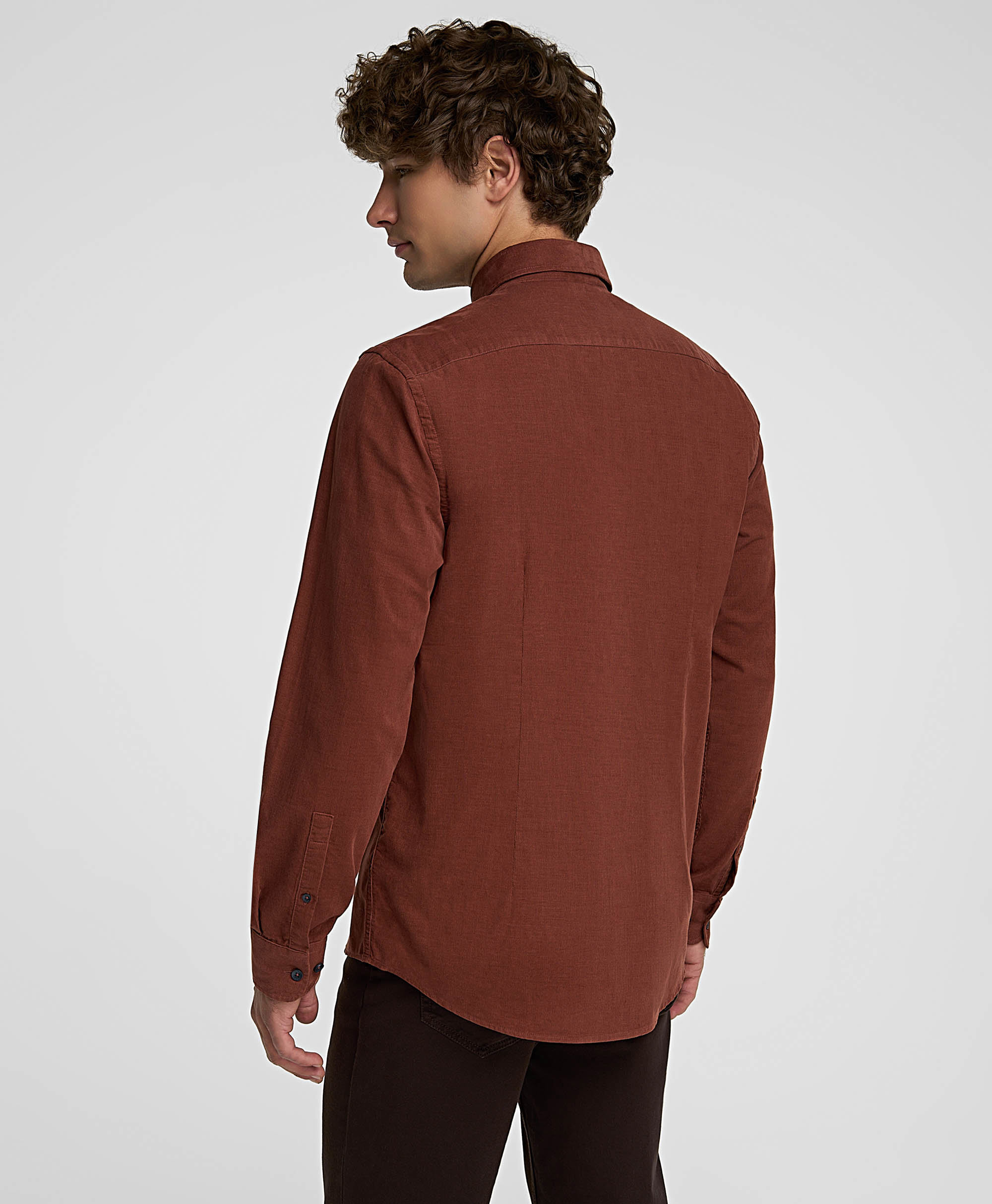 Рубашка вельветовая, полуприлегающий силуэт