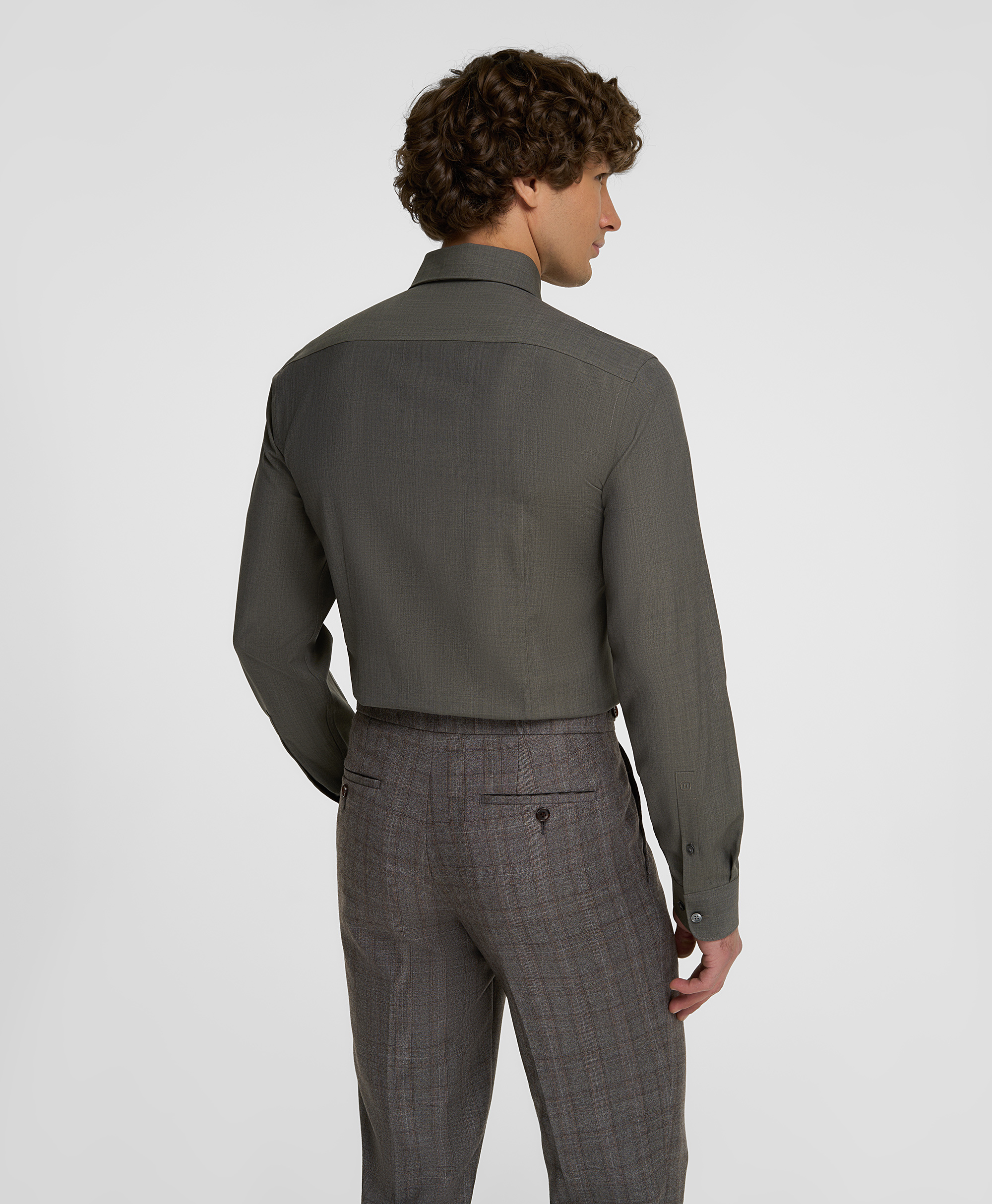 Рубашка шерстяная, полуприлегающий силуэт