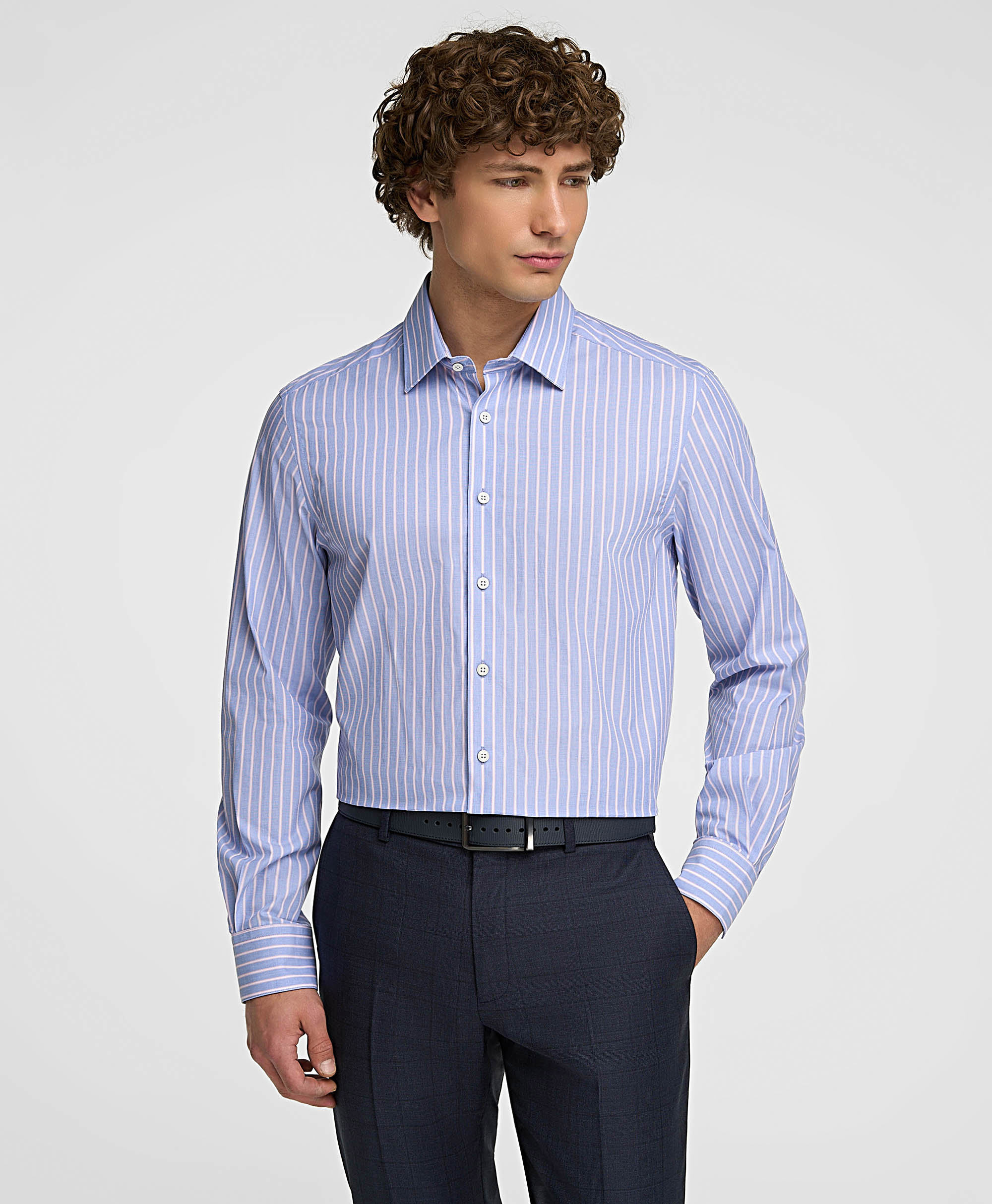 Рубашка хлопковая, прямой силуэт