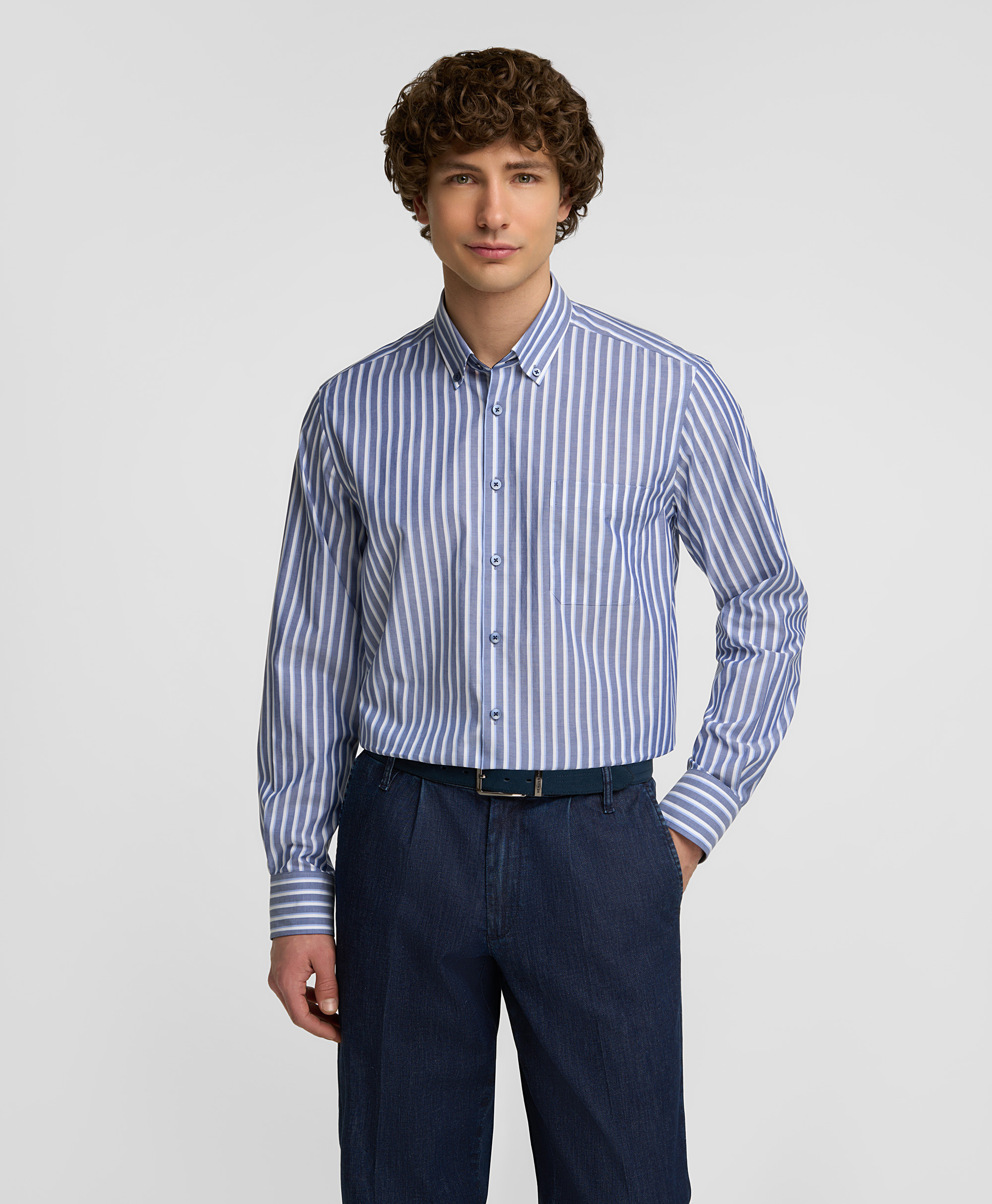 Рубашка лёгкая в уходе, прямой силуэт