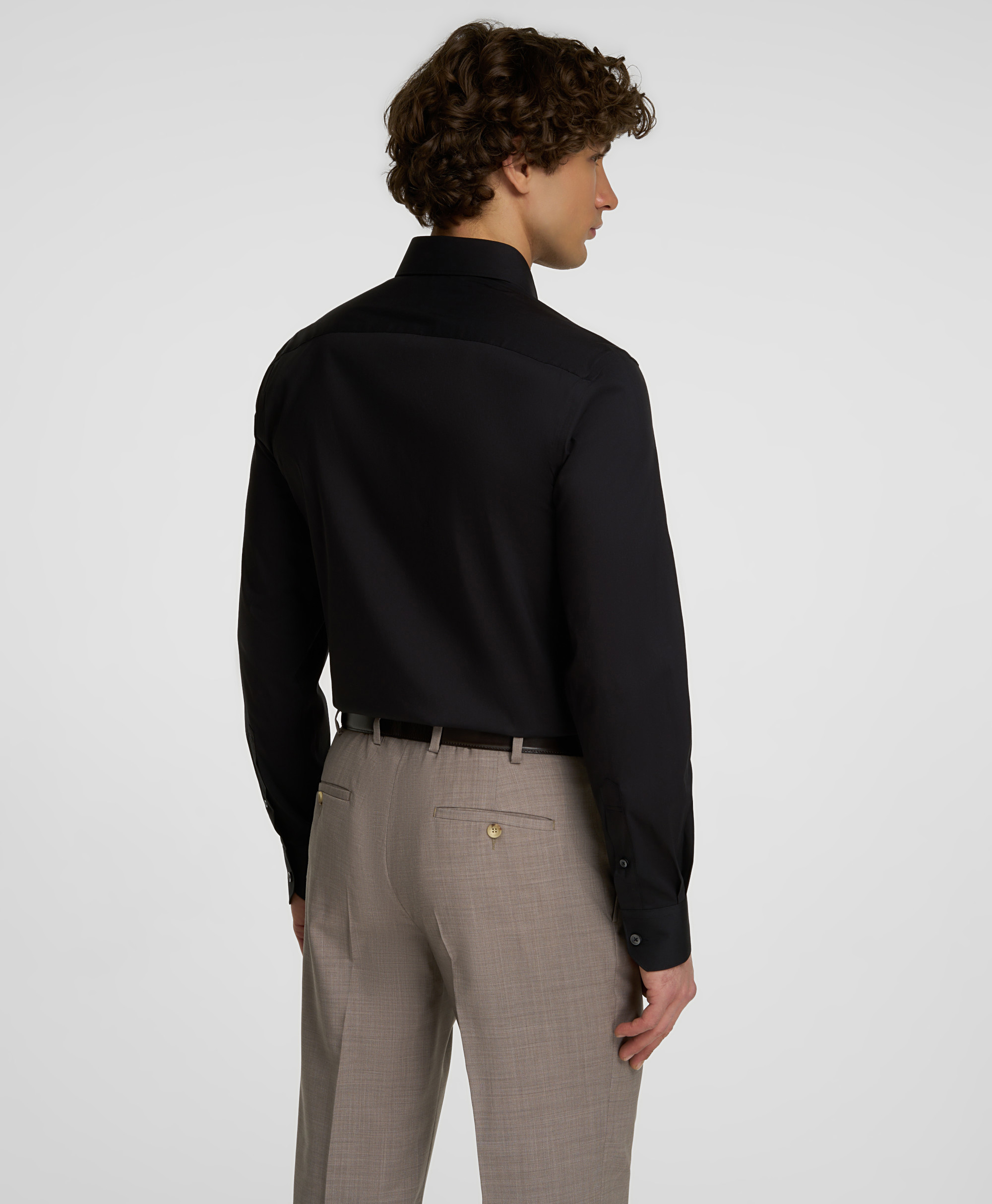 Рубашка из ткани стрейч, прямой силуэт