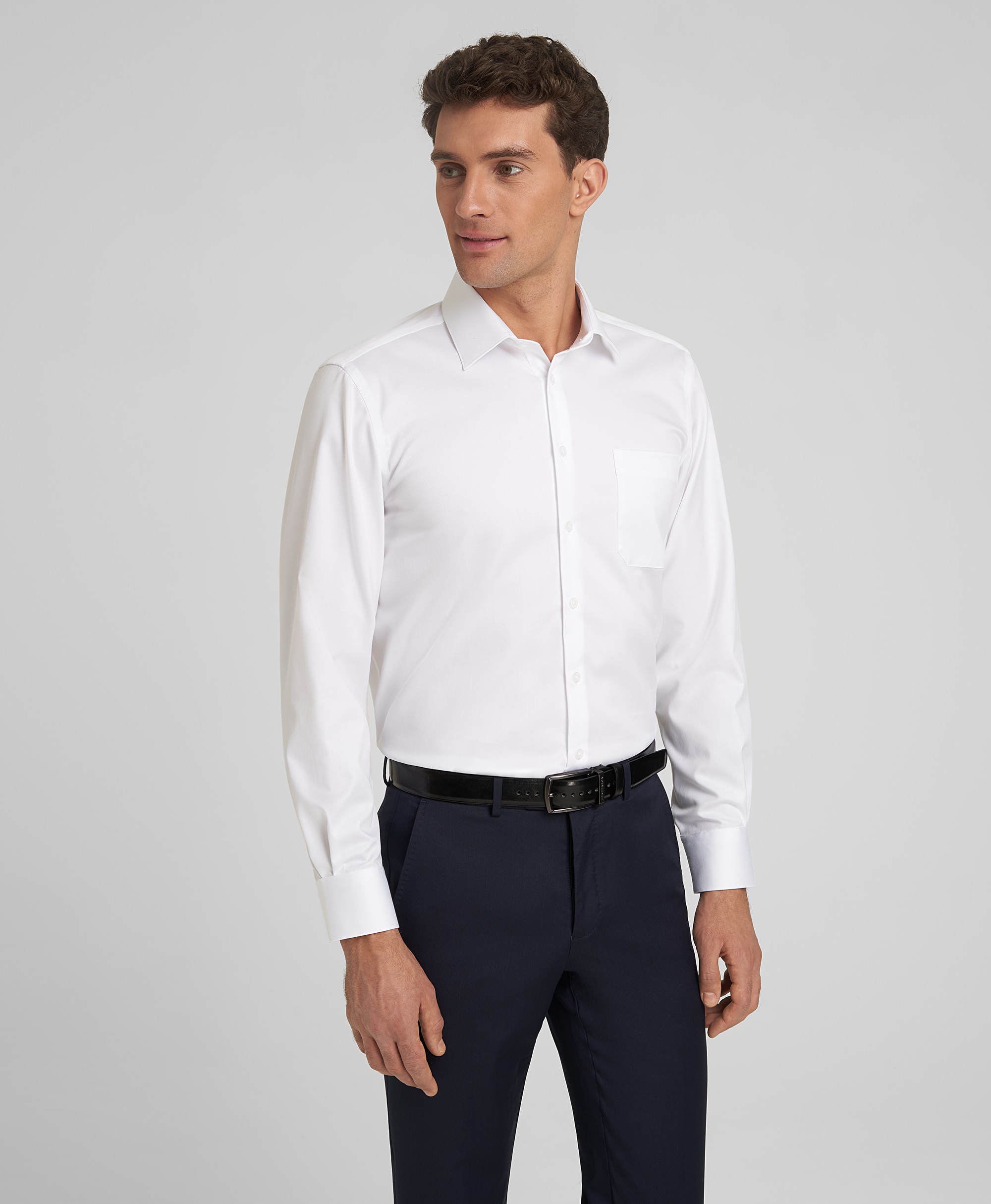 Рубашка из ткани стрейч, прямой силуэт