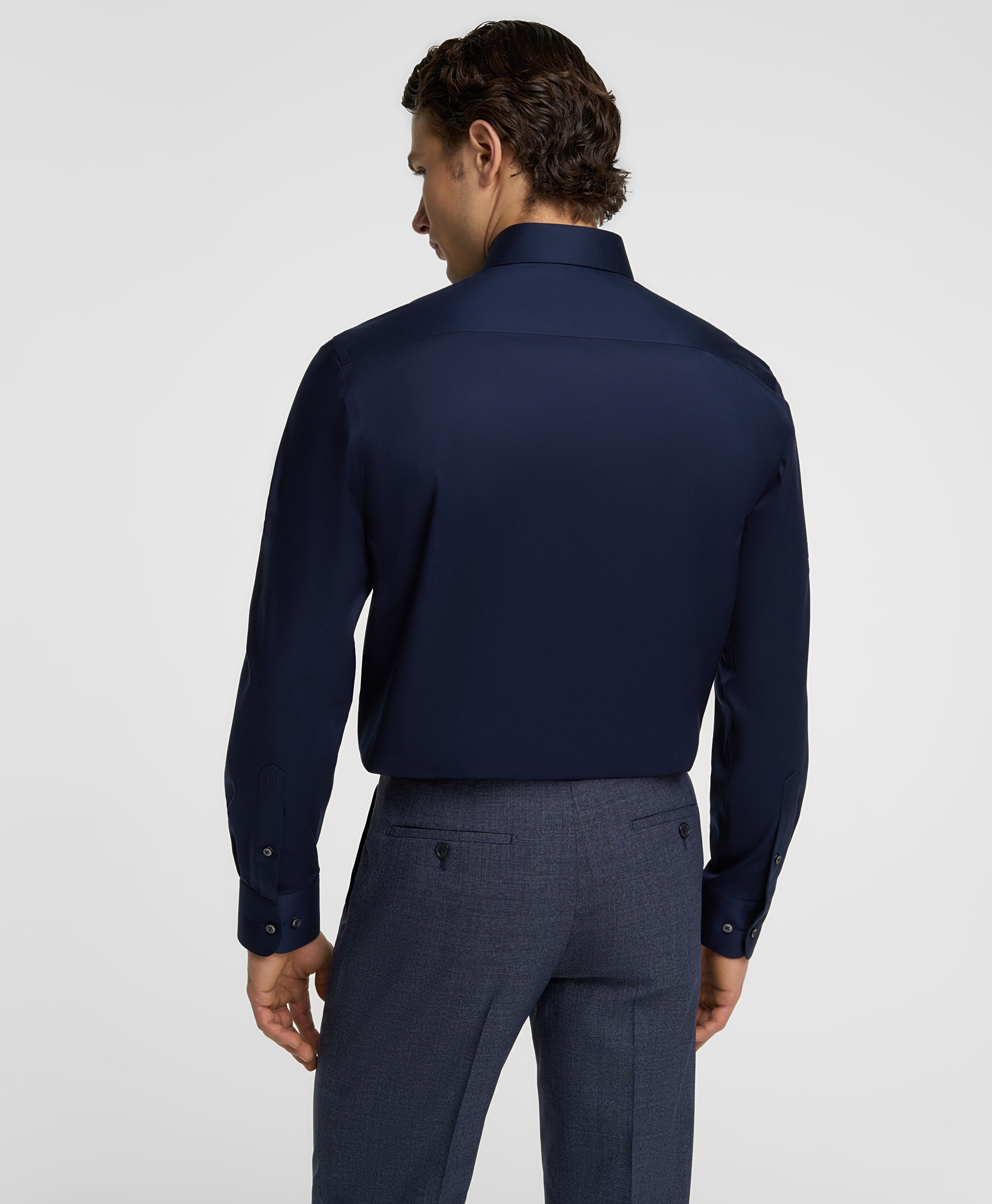 Рубашка из ткани стрейч, прямой силуэт