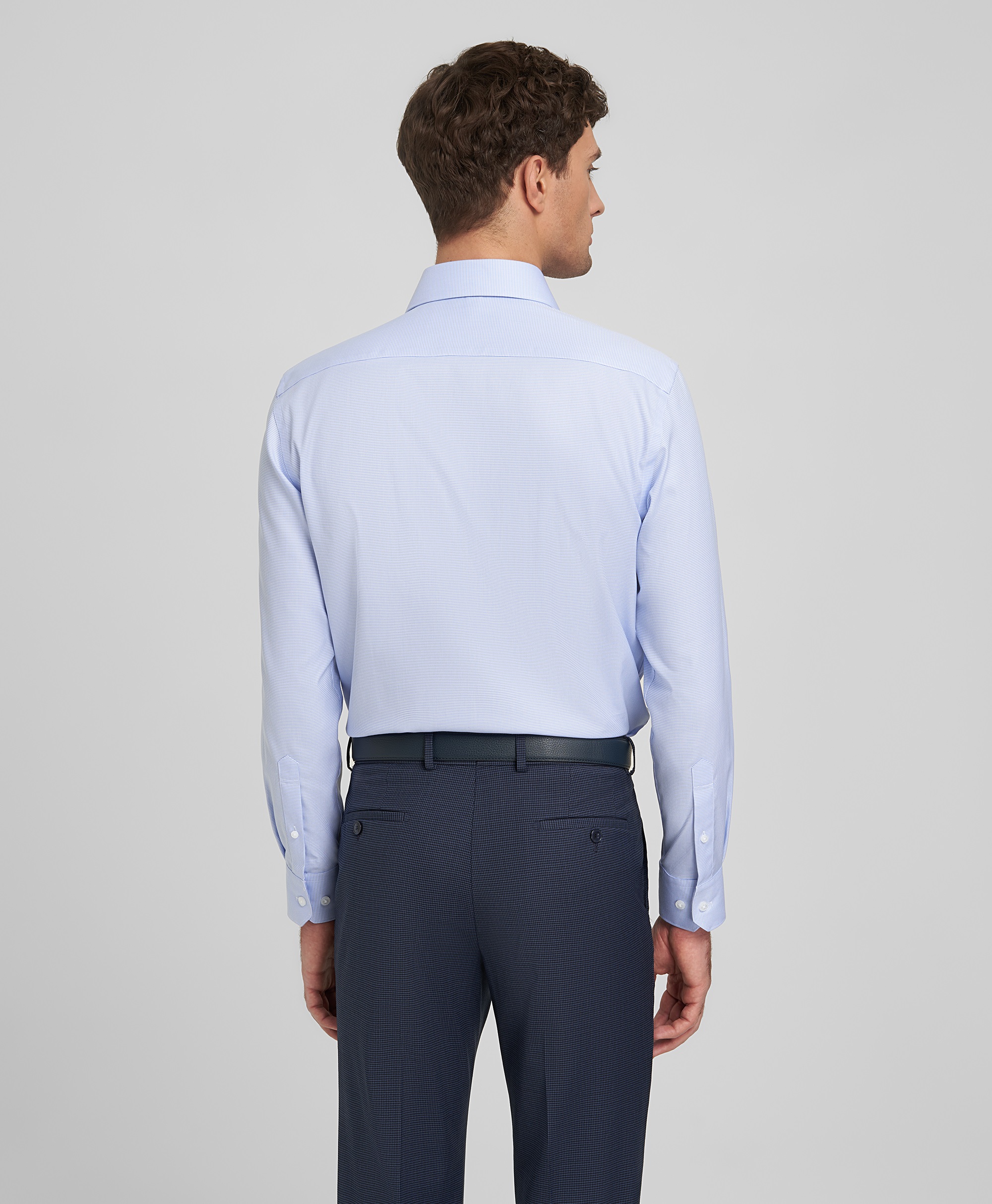 Рубашка хлопковая, не требует утюжки, прямой силуэт