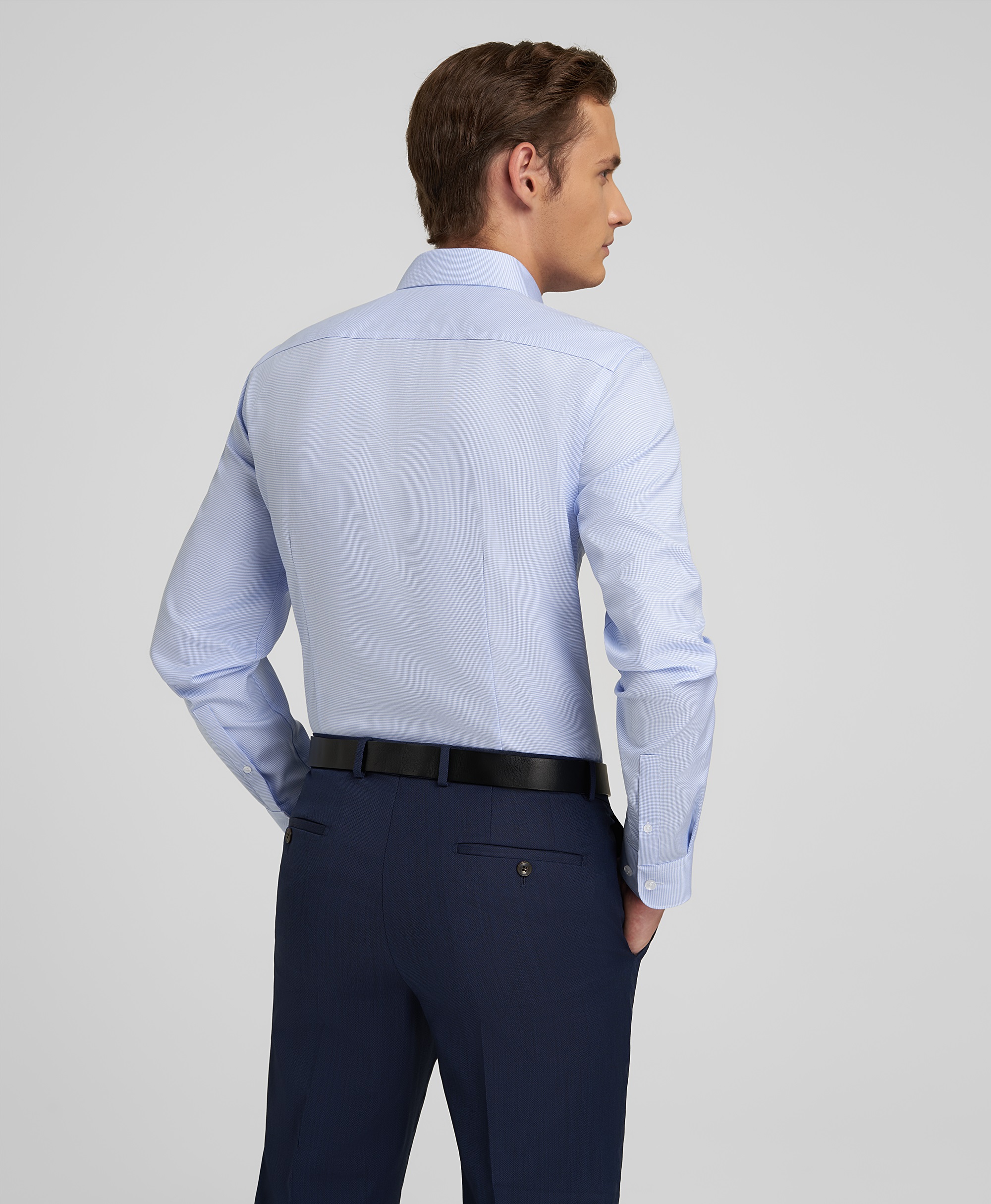 Рубашка хлопковая, не требует утюжки, полуприлегающий силуэт