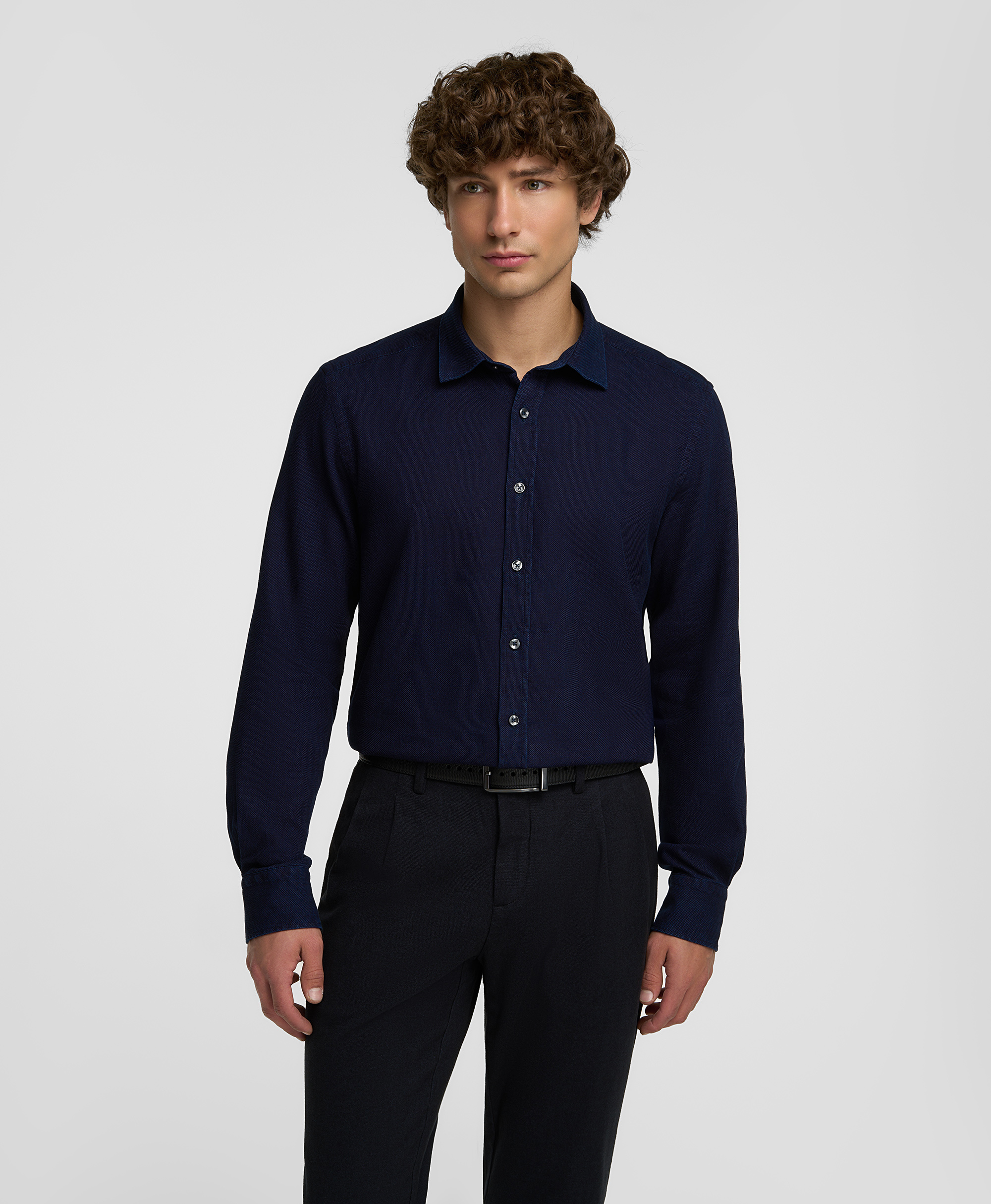 Рубашка джинсовая, прямой силуэт