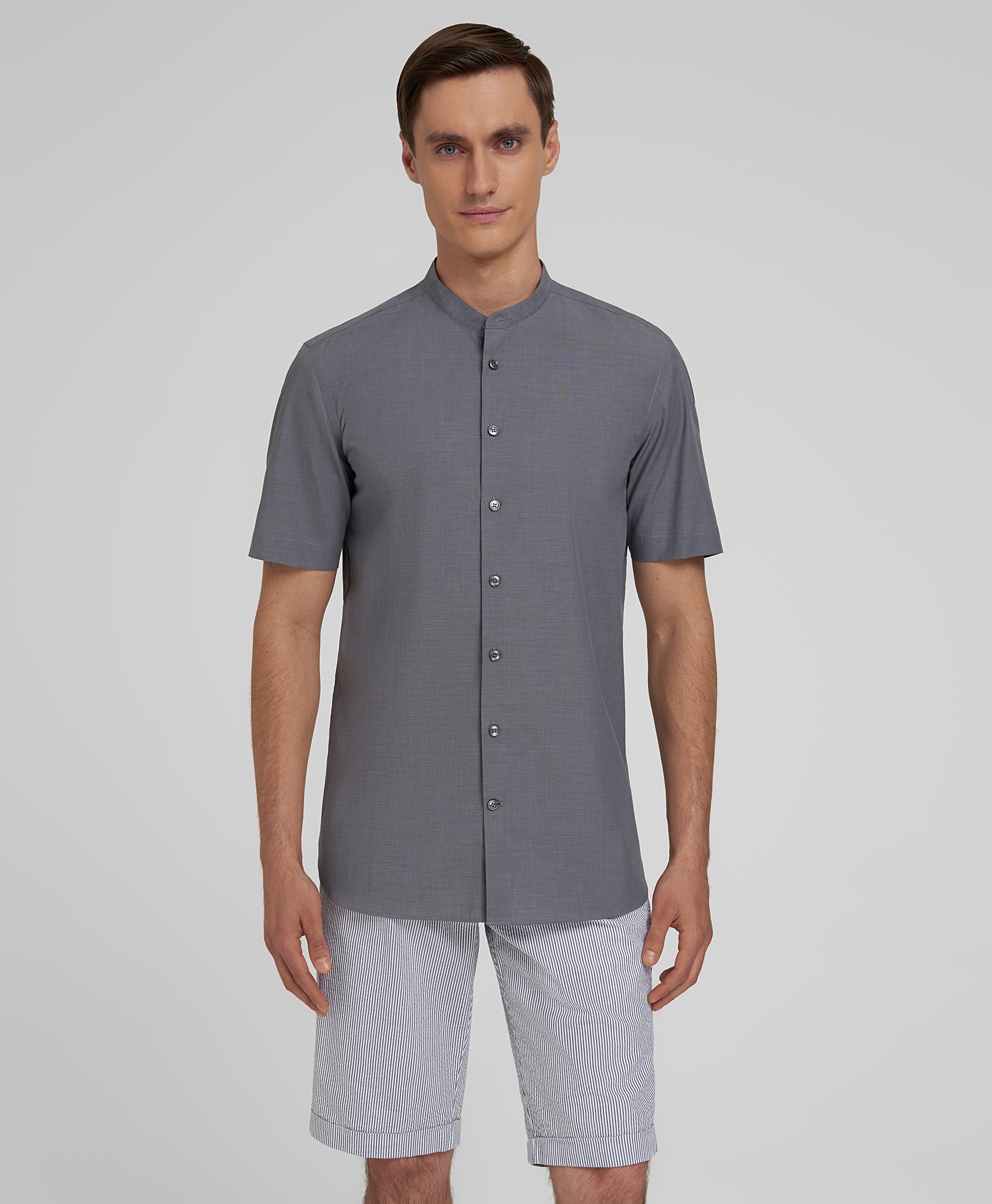 Рубашка хлопковая, прямой силуэт