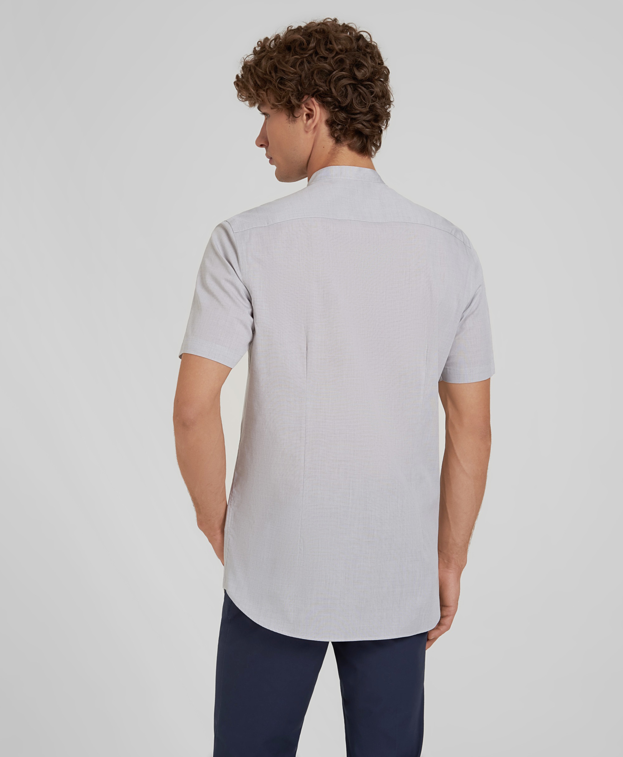 Рубашка хлопковая, полуприлегающий силуэт