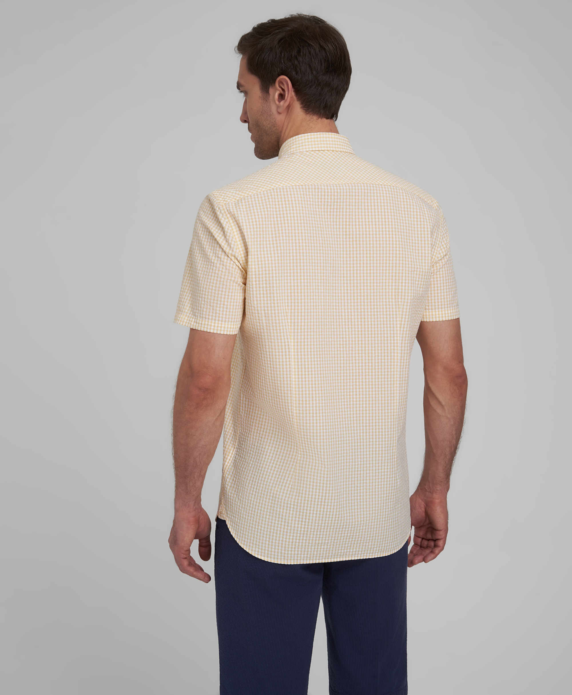 Рубашка из сирсакера, полуприлегающий силуэт