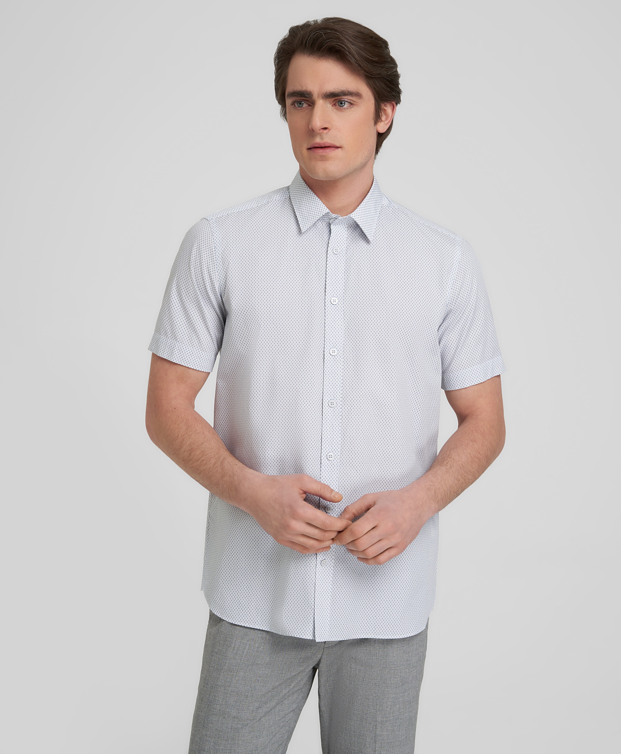 Рубашка хлопковая, полуприлегающий силуэт