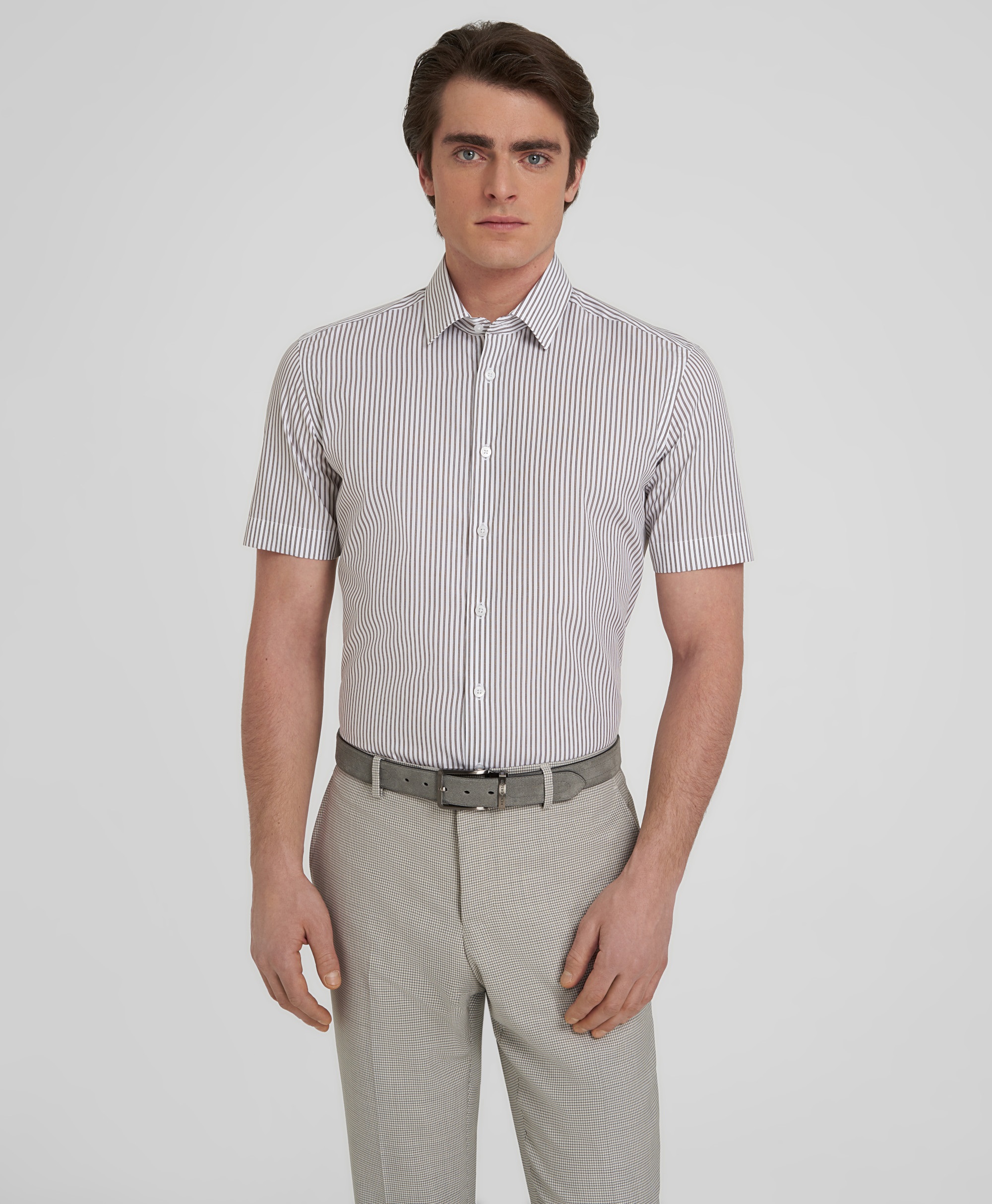 Рубашка хлопковая, полуприлегающий силуэт