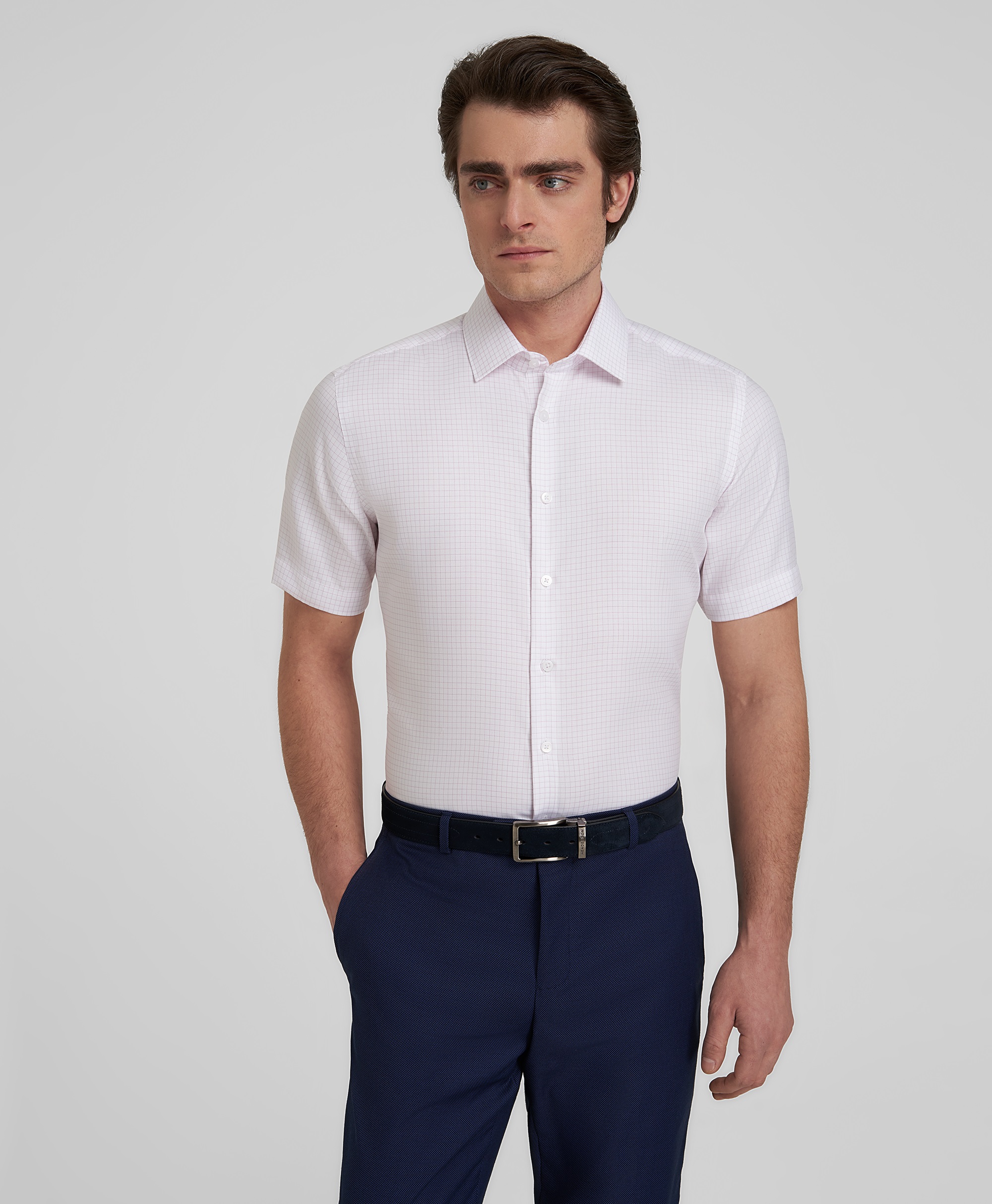 Рубашка хлопковая, полуприлегающий силуэт