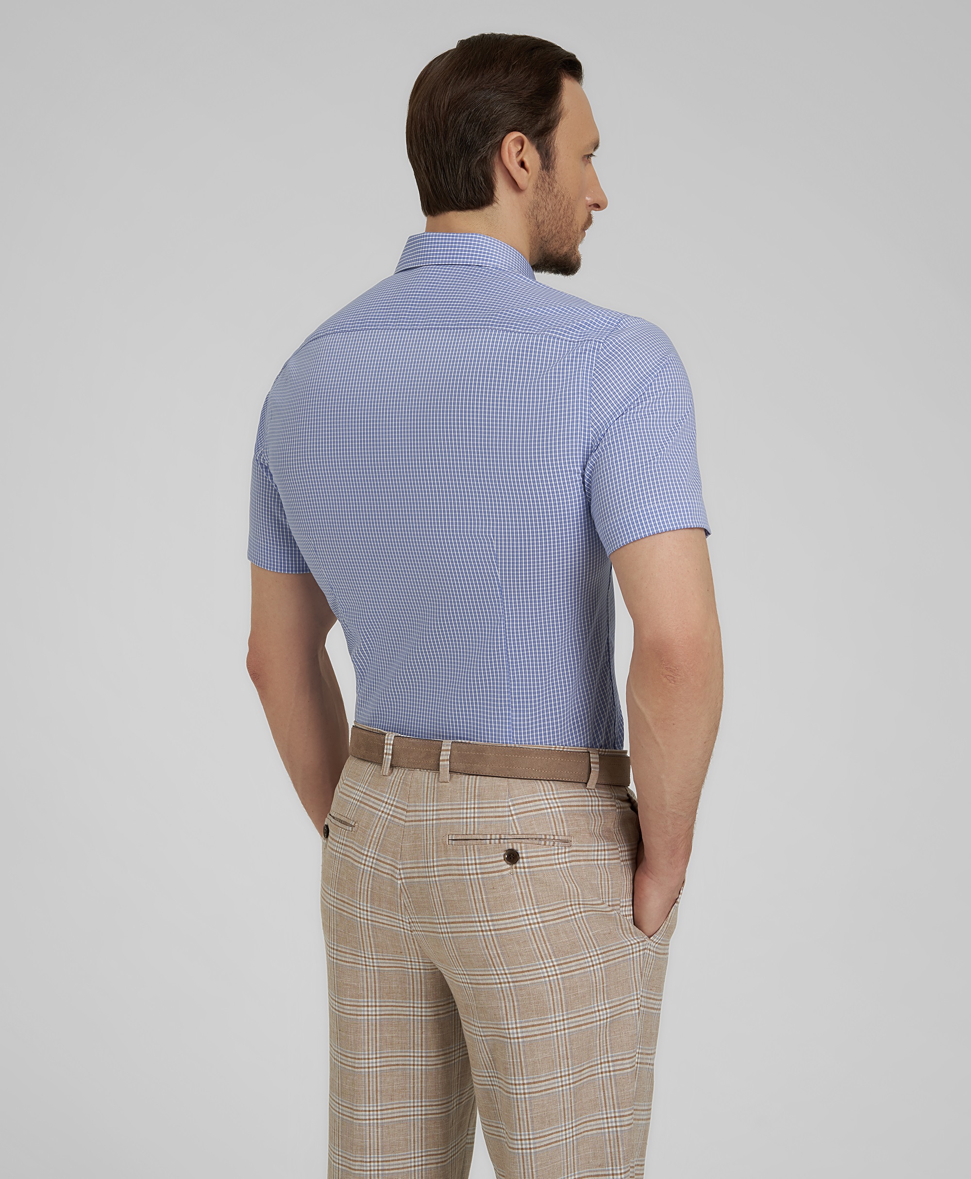 Рубашка хлопковая, полуприлегающий силуэт