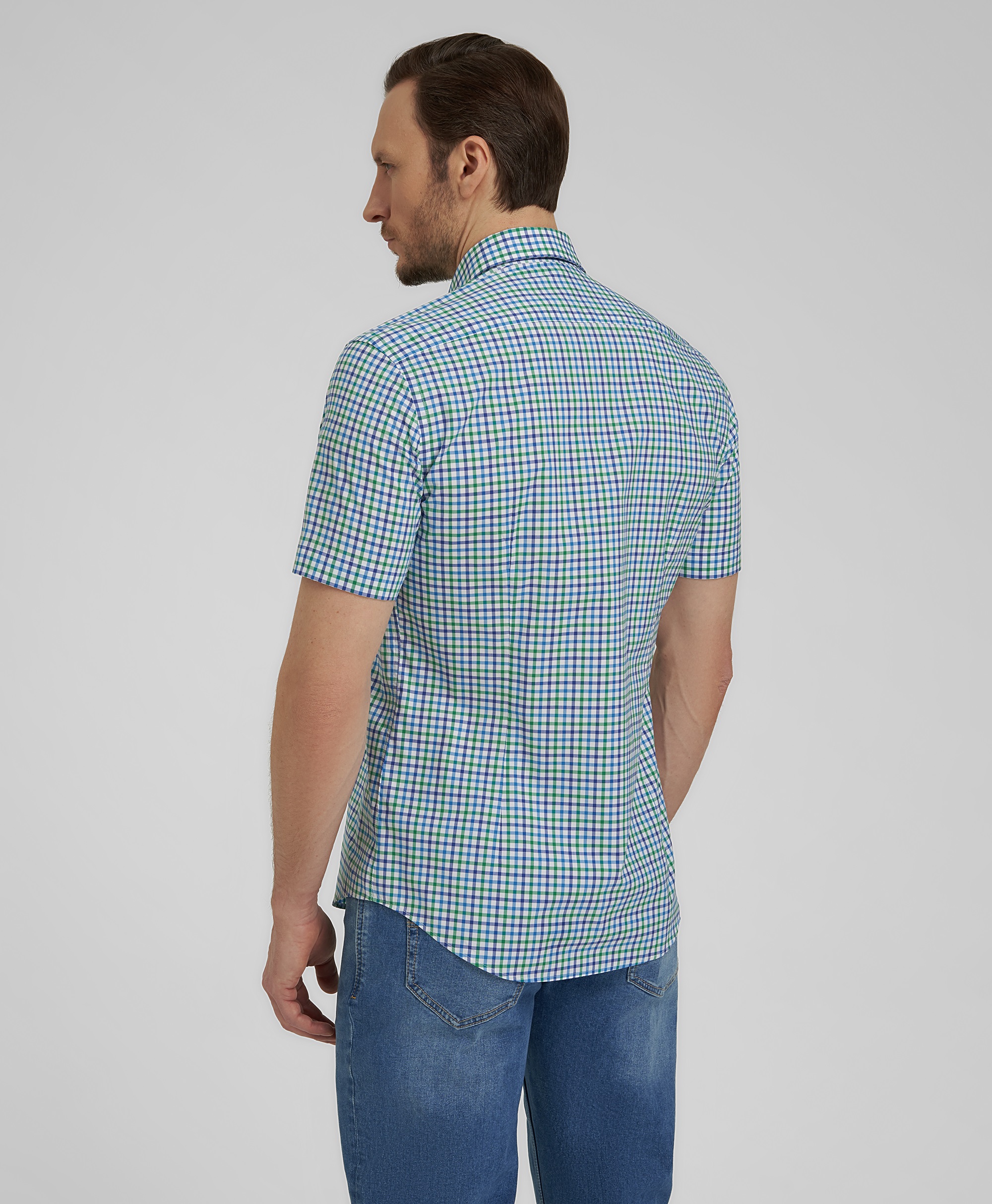 Рубашка хлопковая, прилегающий силуэт