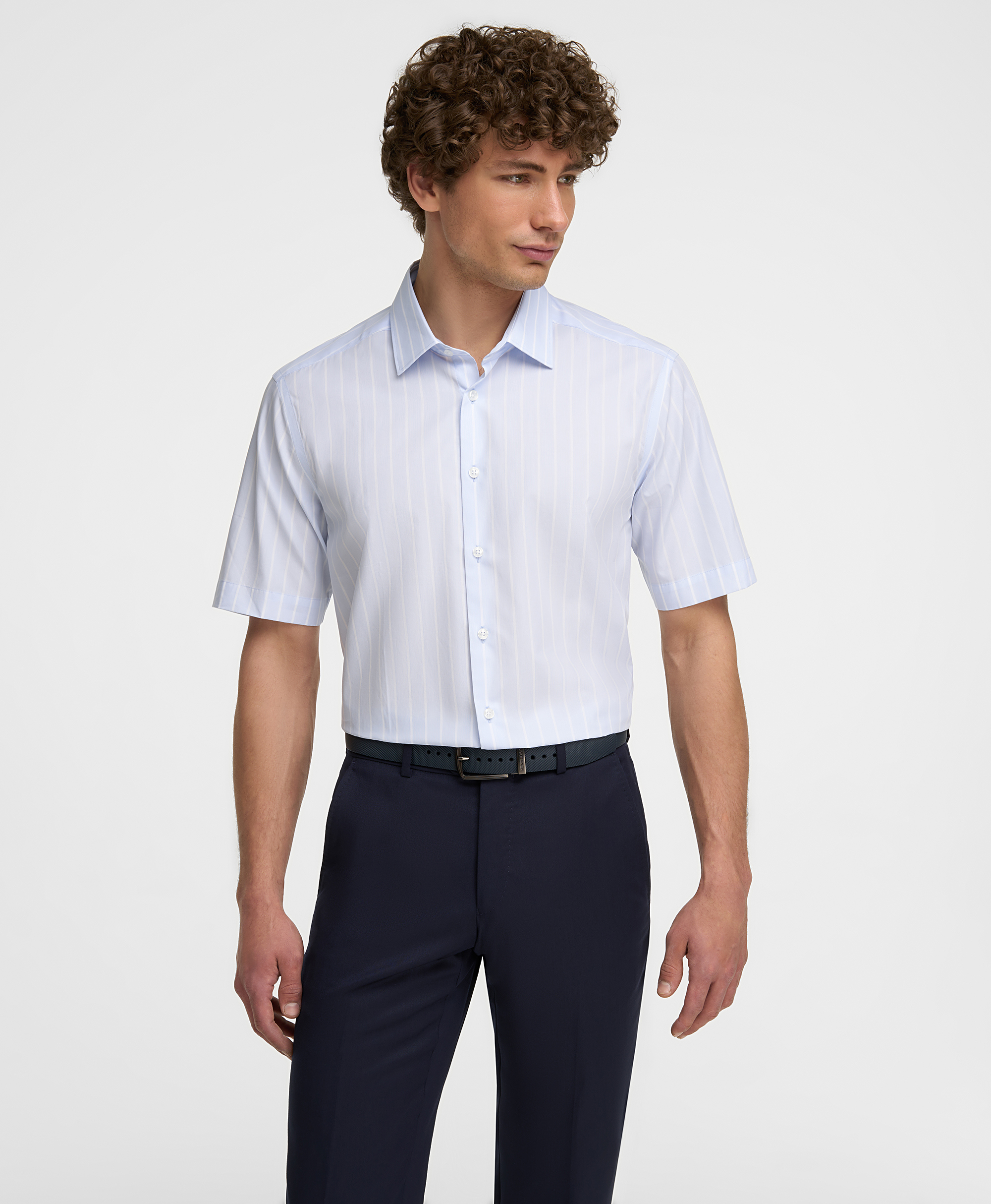 Рубашка хлопковая, прямой силуэт