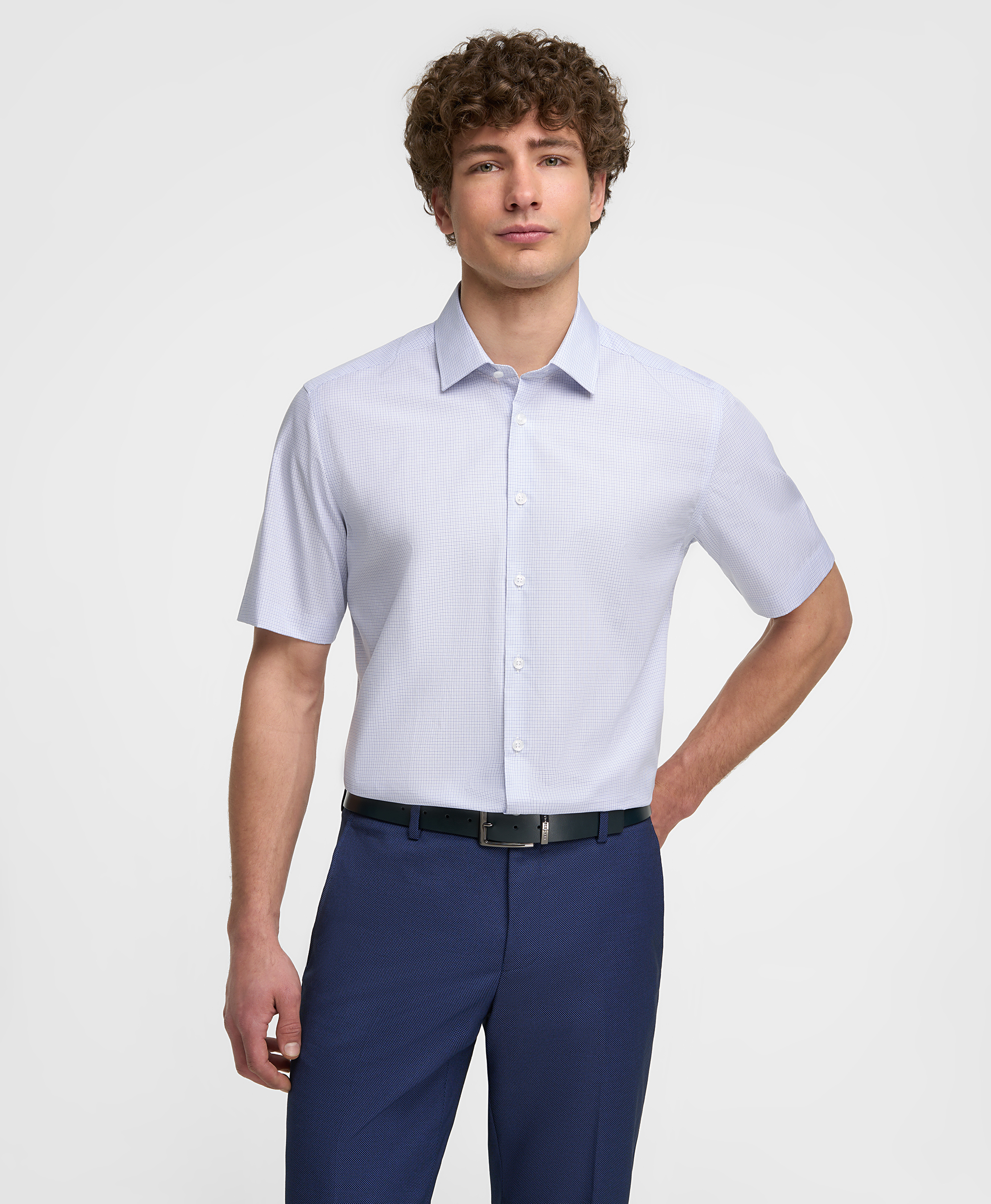 Рубашка хлопковая, прямой силуэт