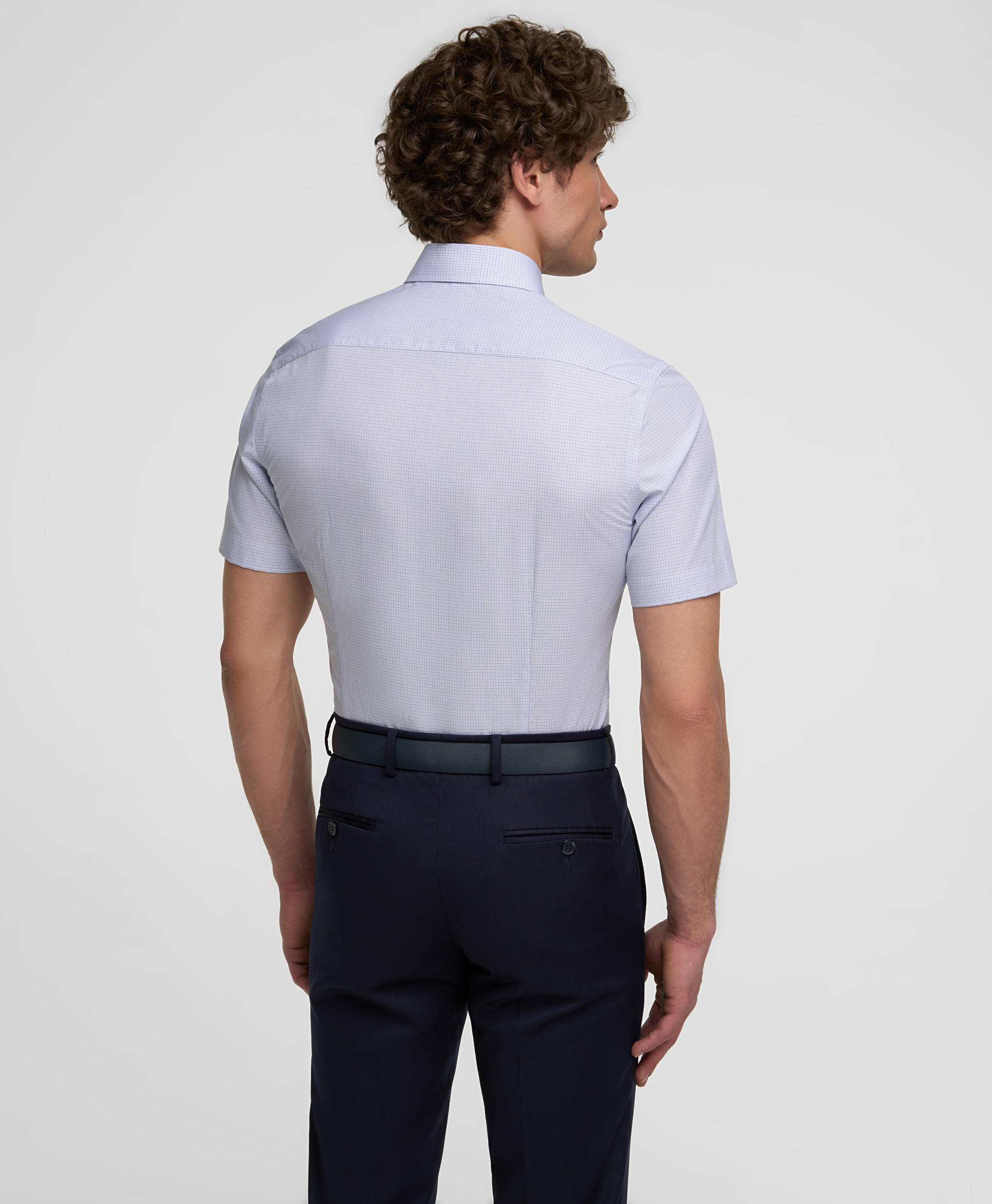 Рубашка хлопковая, прилегающий силуэт