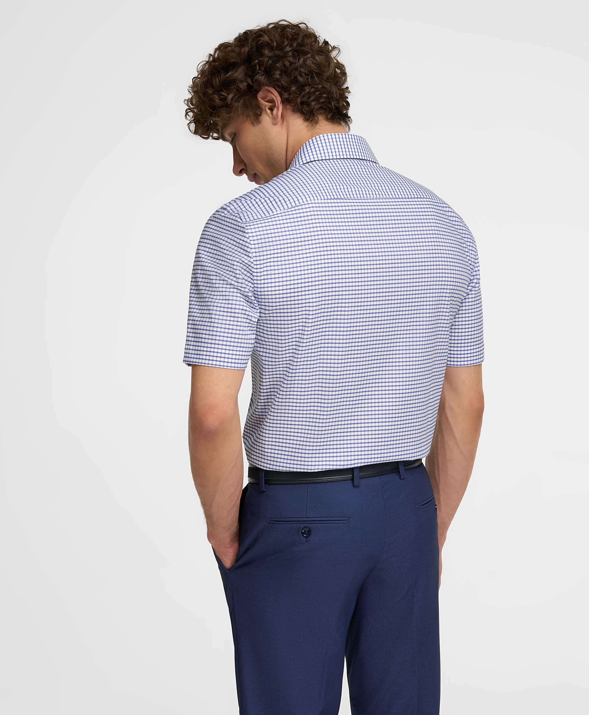 Рубашка из ткани стрейч, прямой силуэт