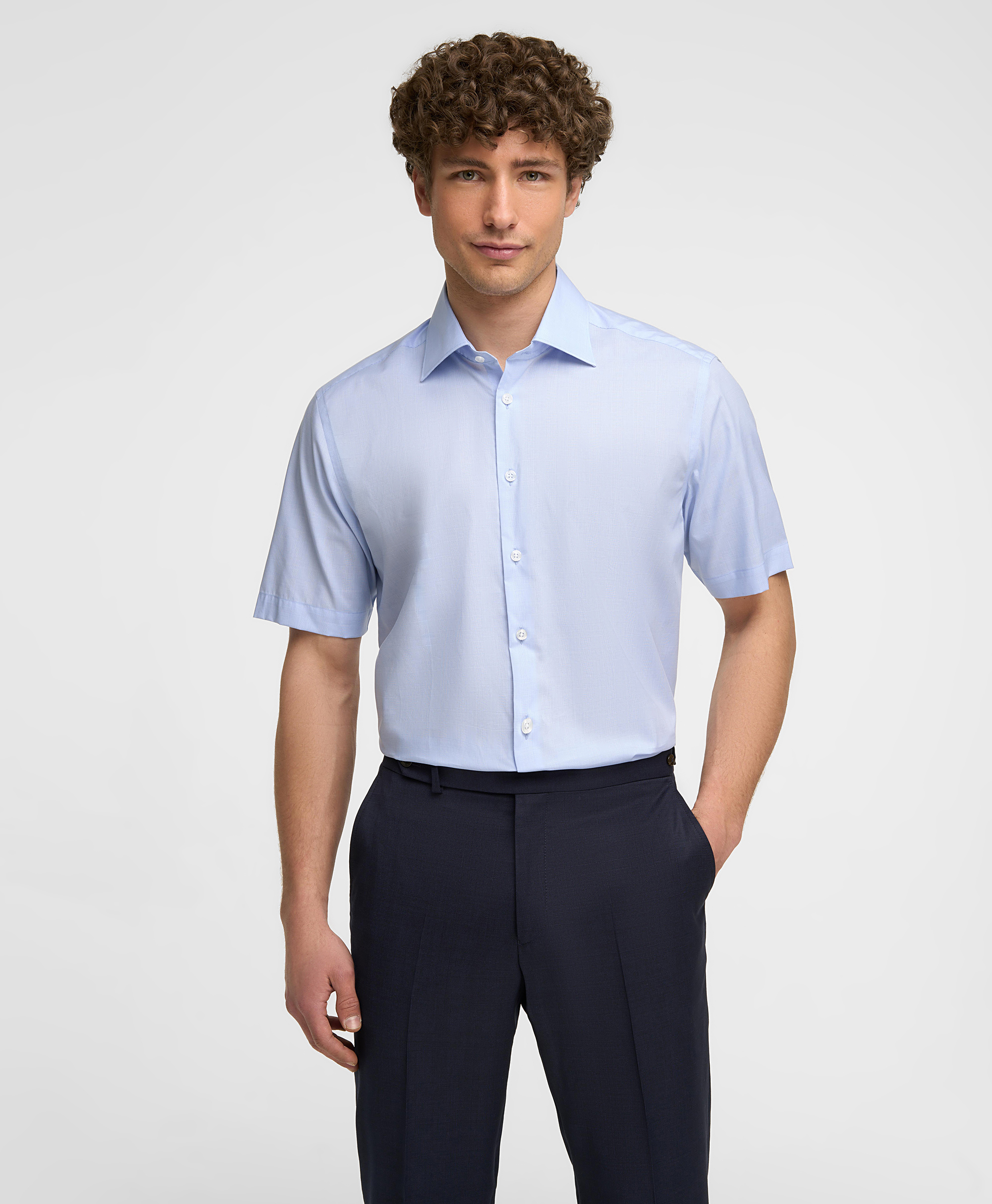 Рубашка хлопковая, прямой силуэт