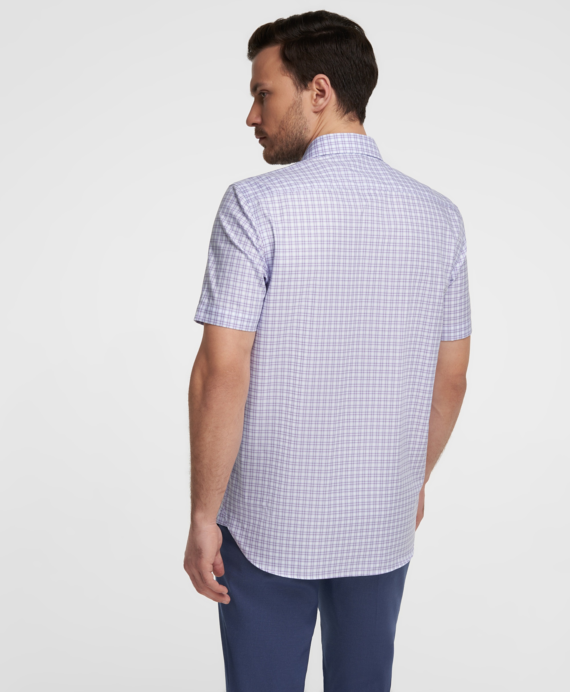 Рубашка хлопковая, не требует утюжки, прямой силуэт