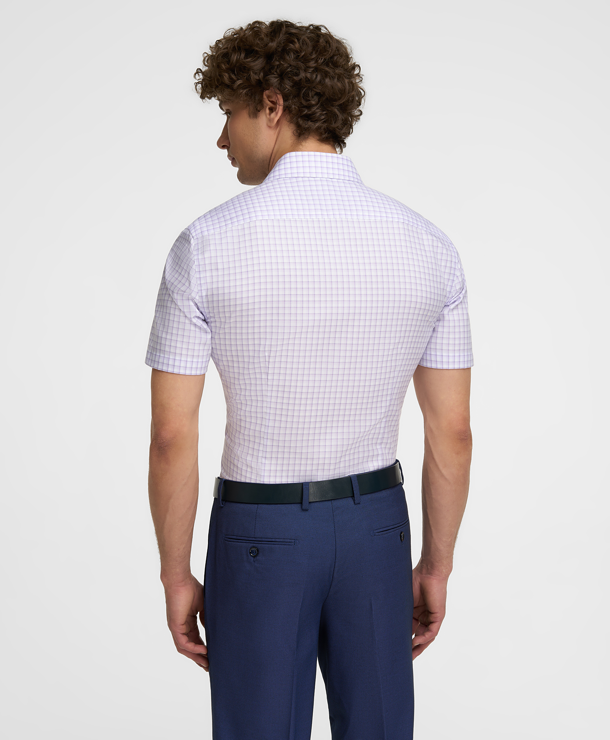 Рубашка хлопковая, не требует утюжки, полуприлегающий силуэт