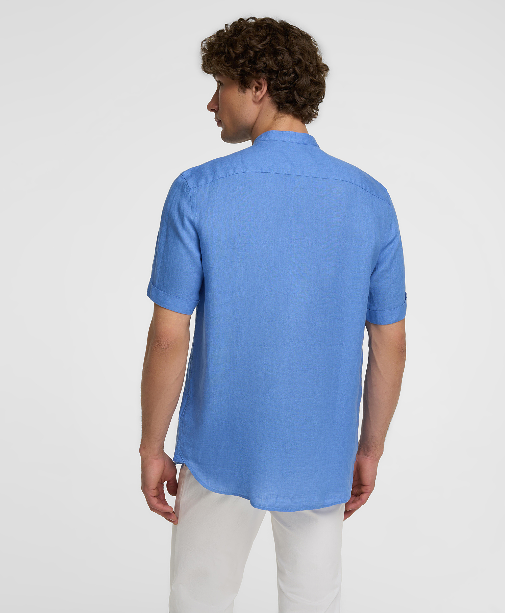 Рубашка льняная, прямой силуэт