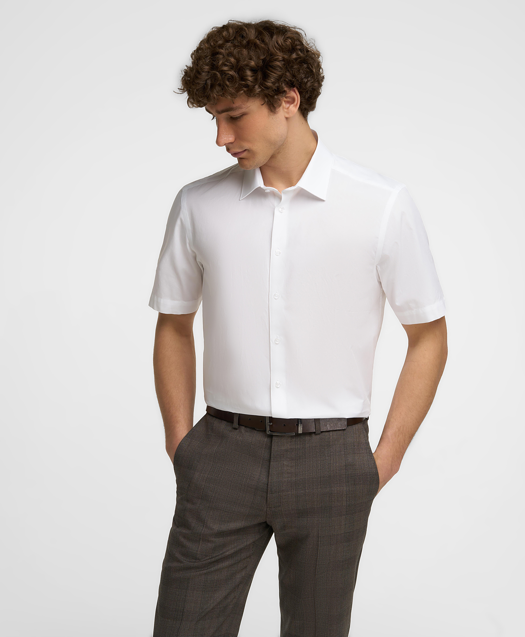 Рубашка хлопковая, прямой силуэт