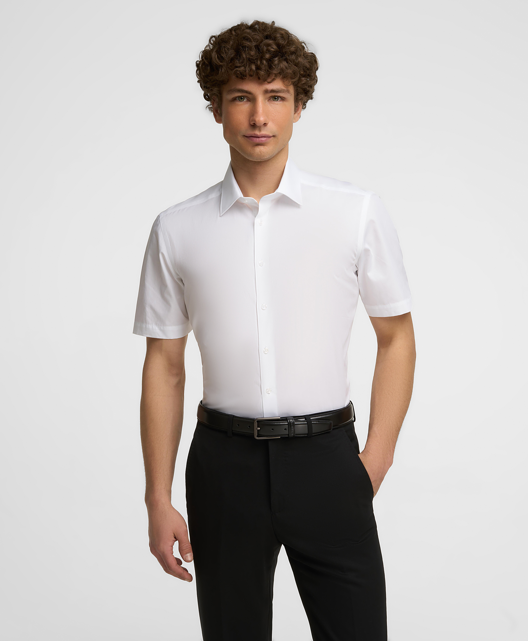 Рубашка хлопковая, полуприлегающий силуэт