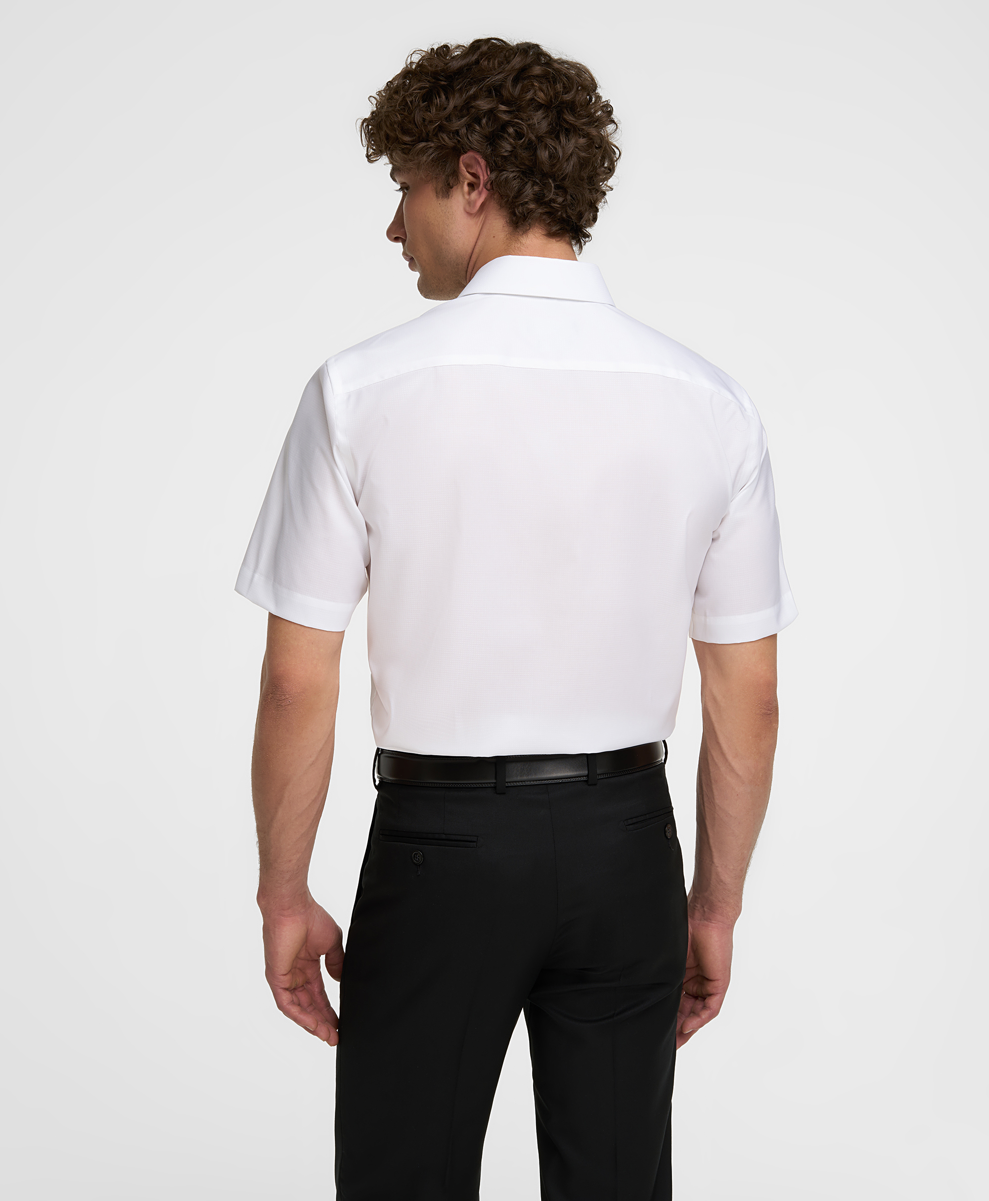 Рубашка из ткани стрейч, прямой силуэт