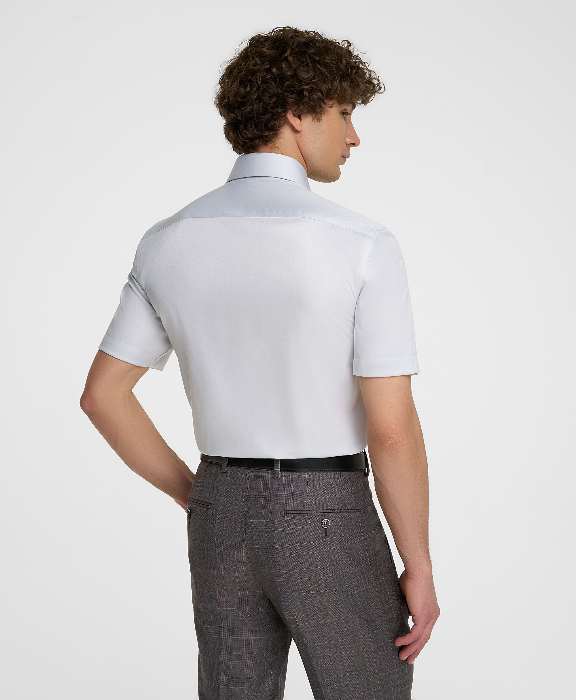 Рубашка из ткани стрейч, прямой силуэт